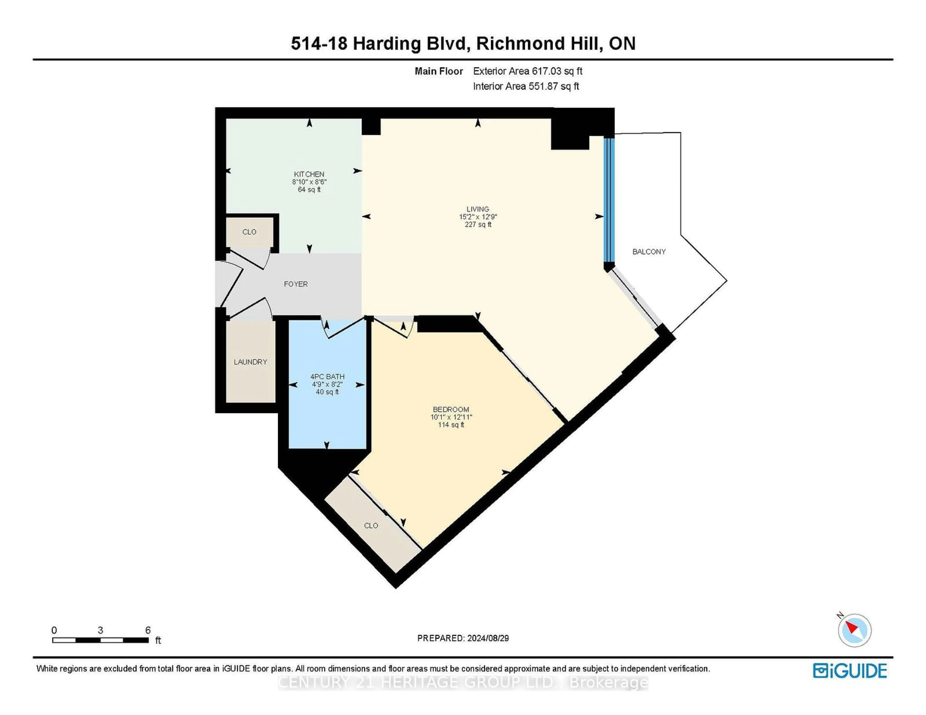 Floor plan for 18 Harding Blvd #514, Richmond Hill Ontario L4C 0T3