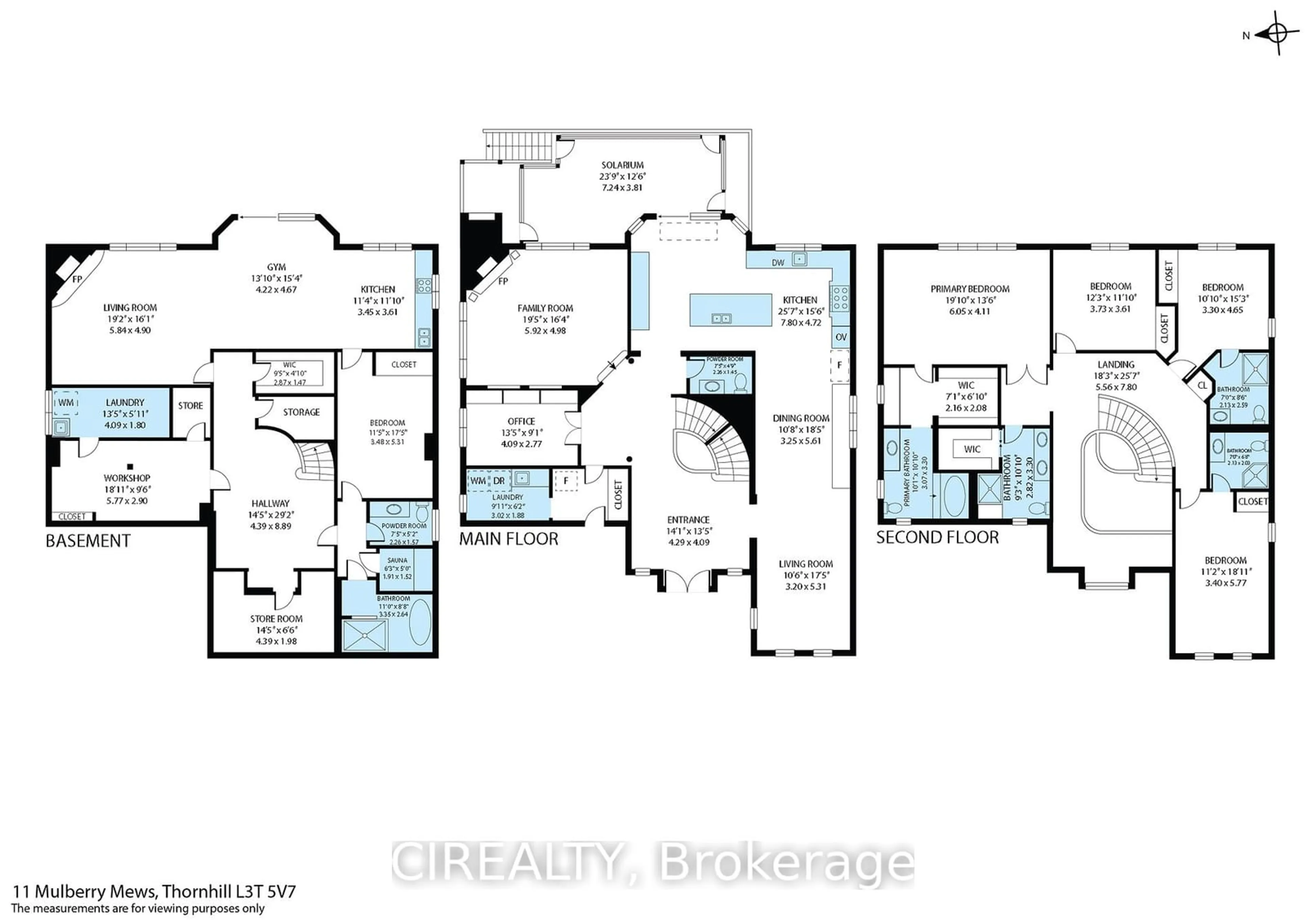 Floor plan for 11 Mulberry Mews, Markham Ontario L3T 5V7