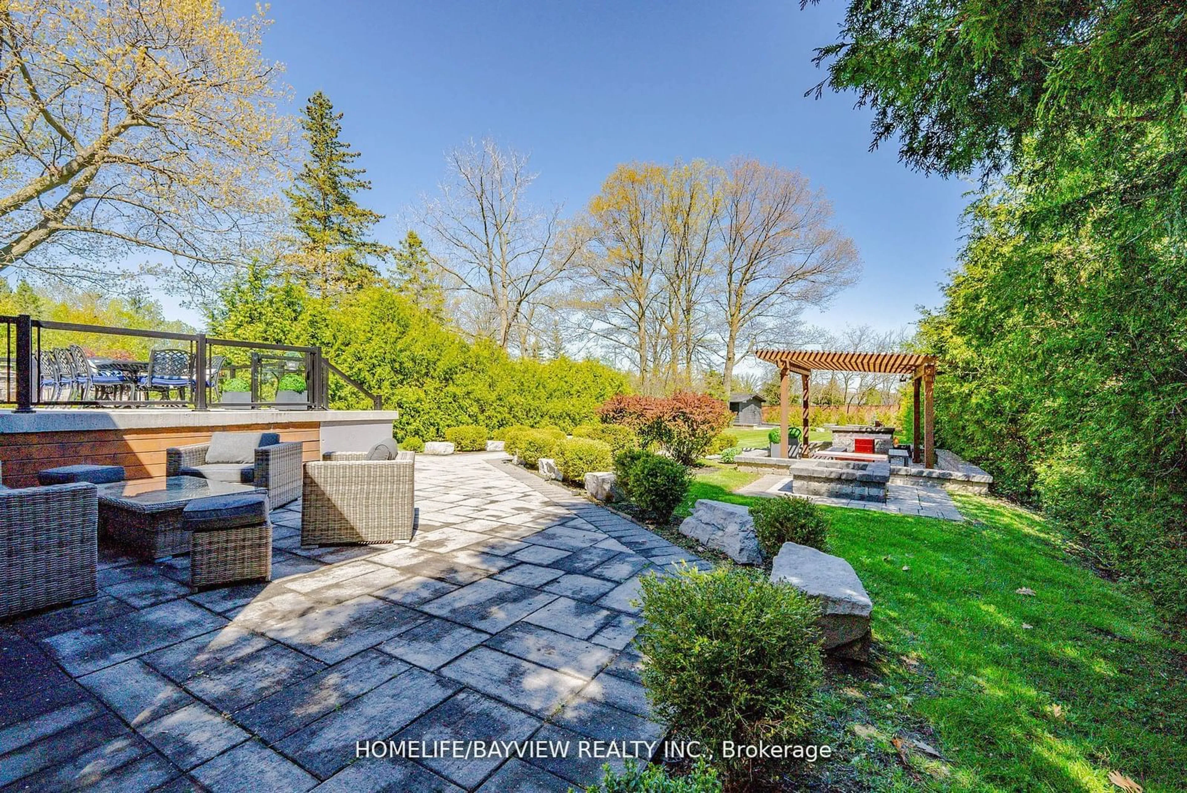 Patio, the fenced backyard for 90 Garden Ave, Richmond Hill Ontario L4C 6M1