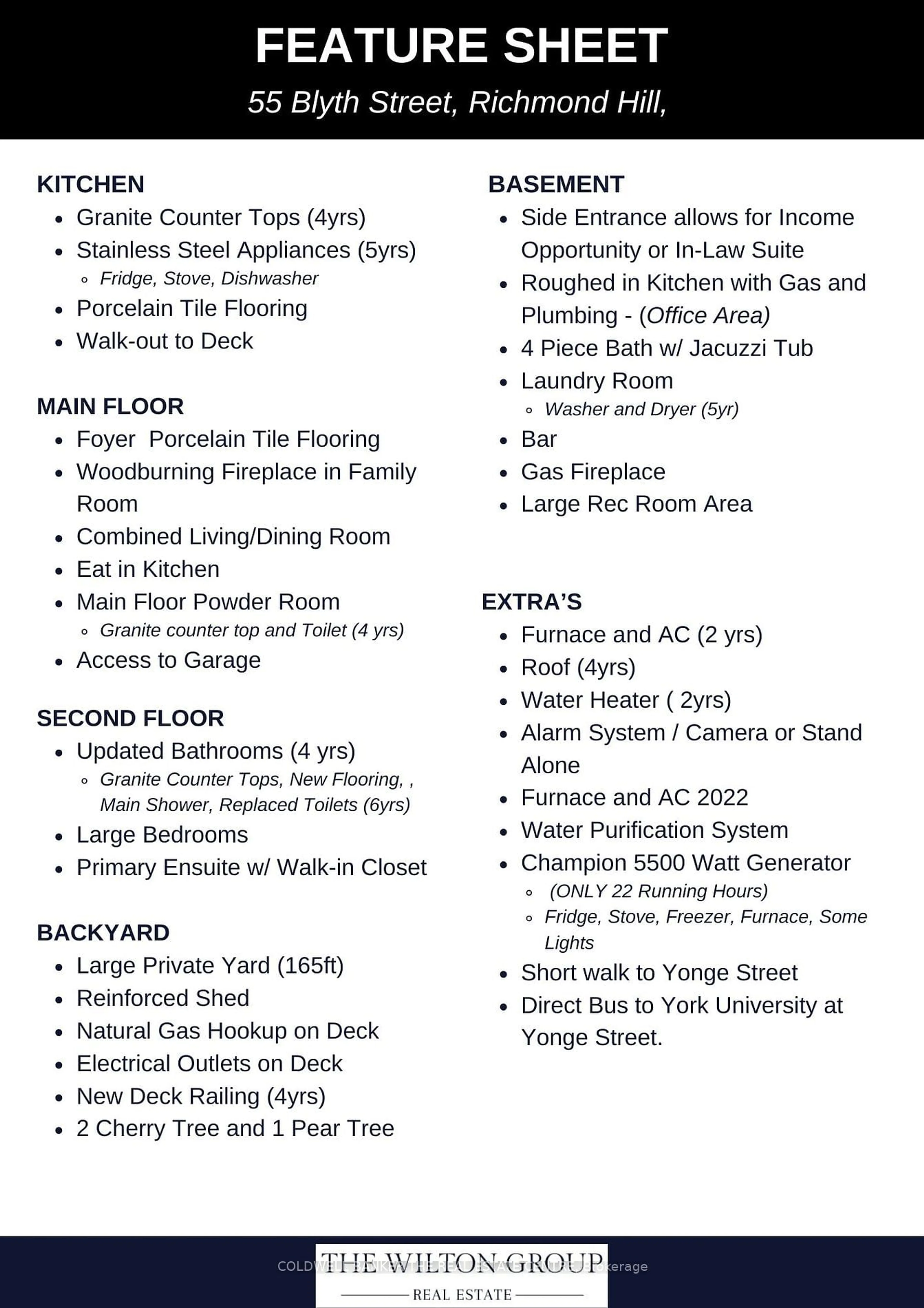 Floor plan for 55 Blyth St, Richmond Hill Ontario L4E 2W7