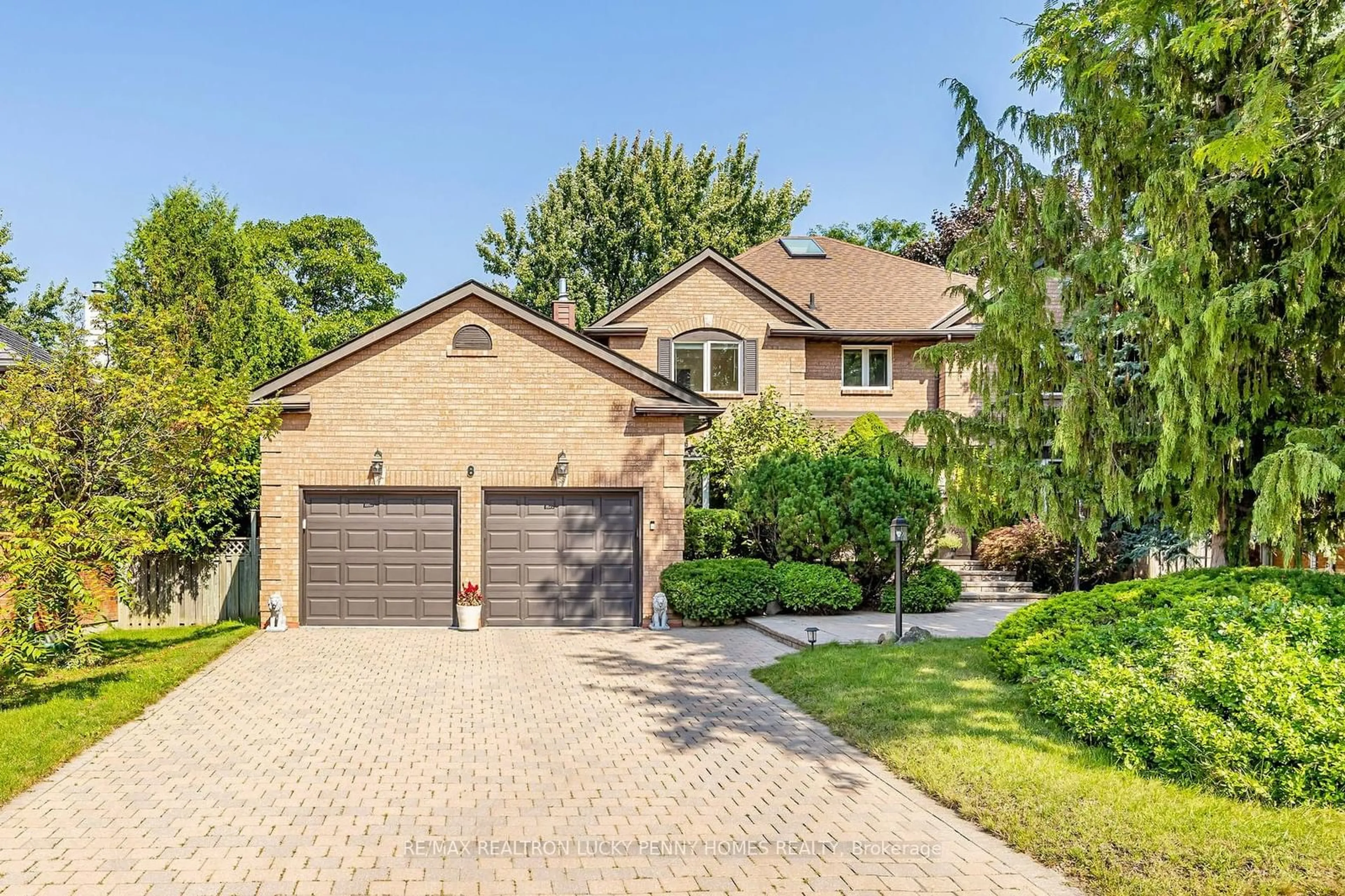 Home with brick exterior material for 8 Calderbridge Cres, Markham Ontario L3R 9M8