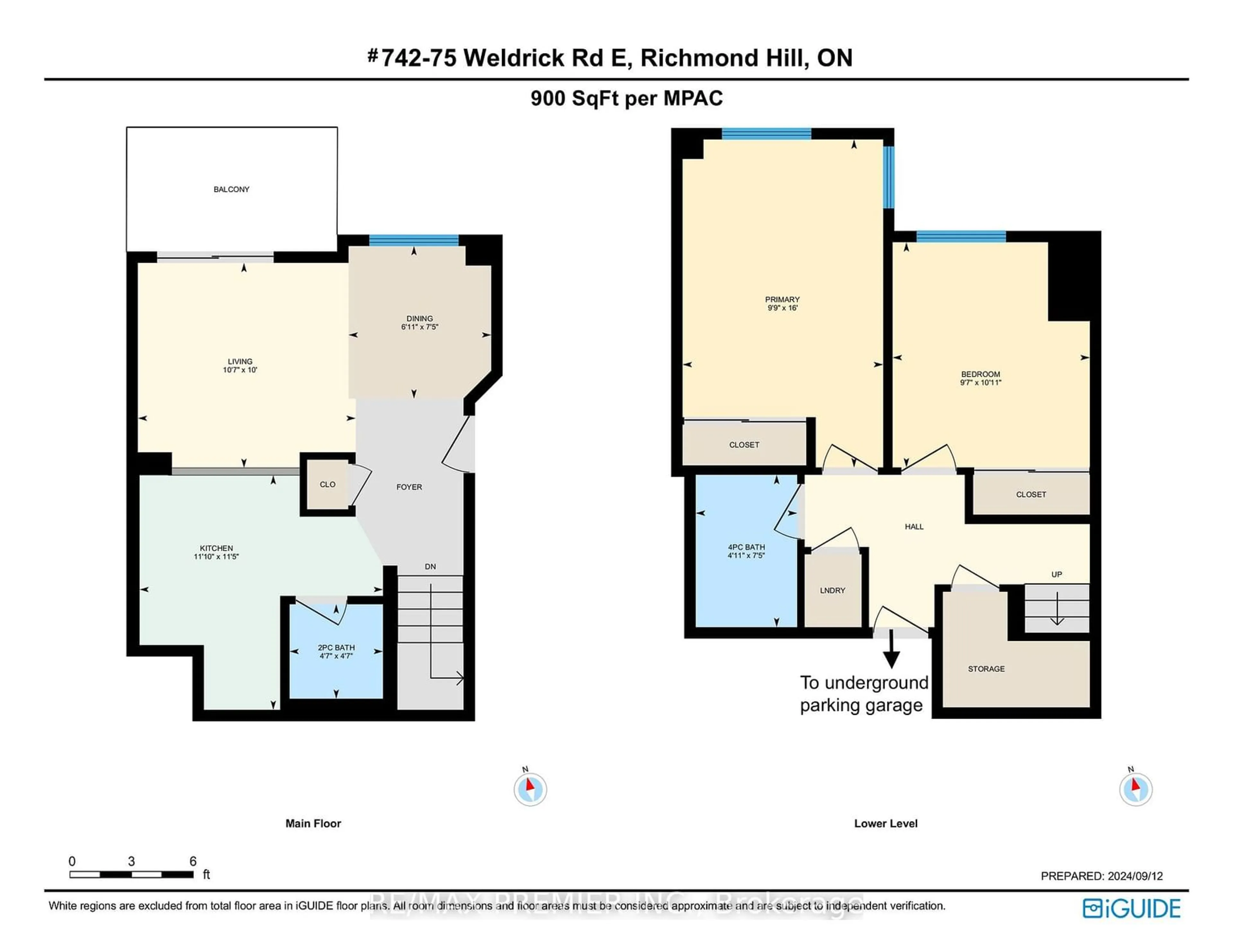 Floor plan for 75 Weldrick Rd #742, Richmond Hill Ontario L4C 0H9