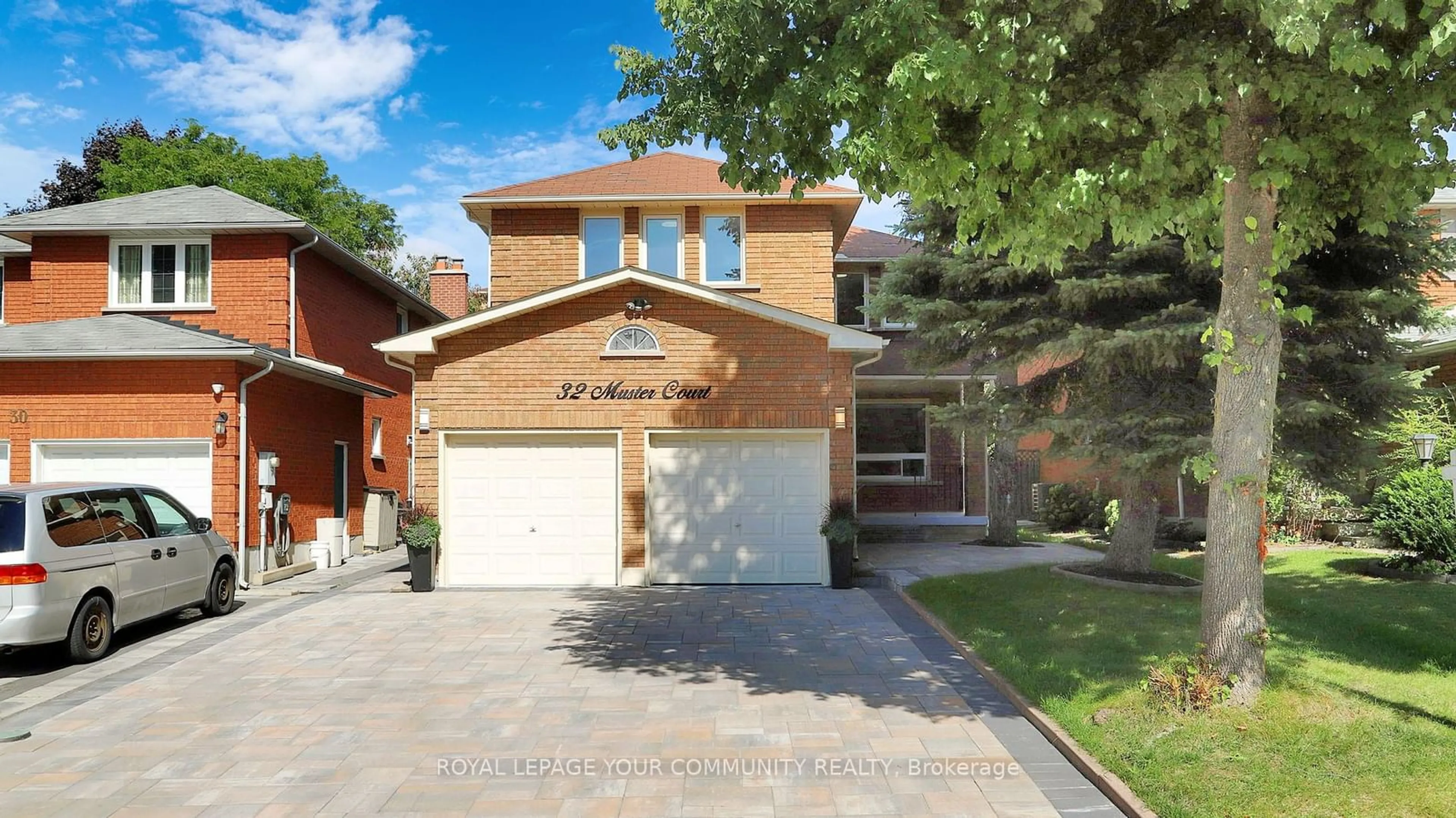 Home with brick exterior material for 32 Muster Crt, Markham Ontario L3R 9G4