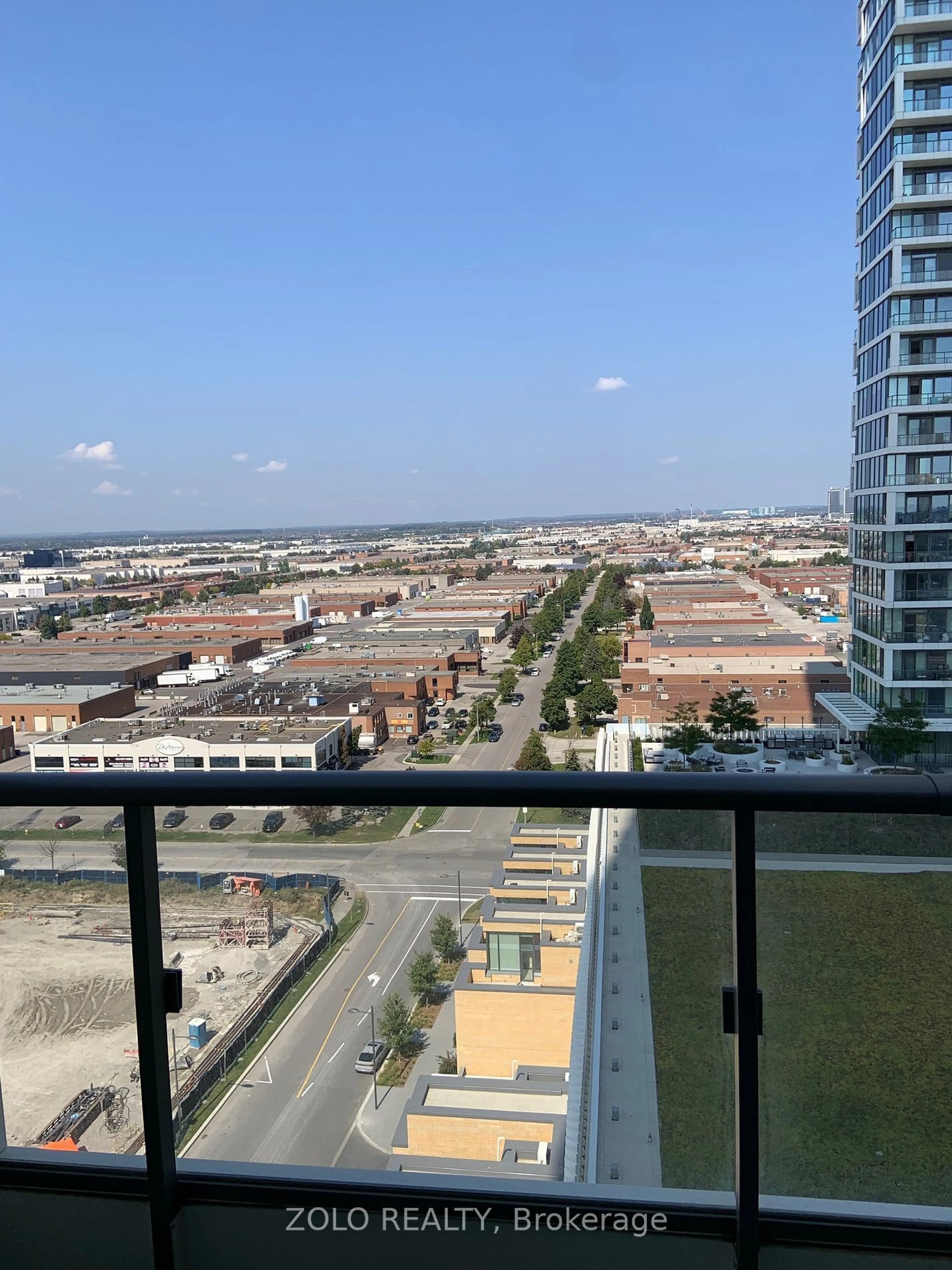 Balcony in the apartment, the view of city buildings for 5 Buttermill Ave #1711, Vaughan Ontario L4K 0J5