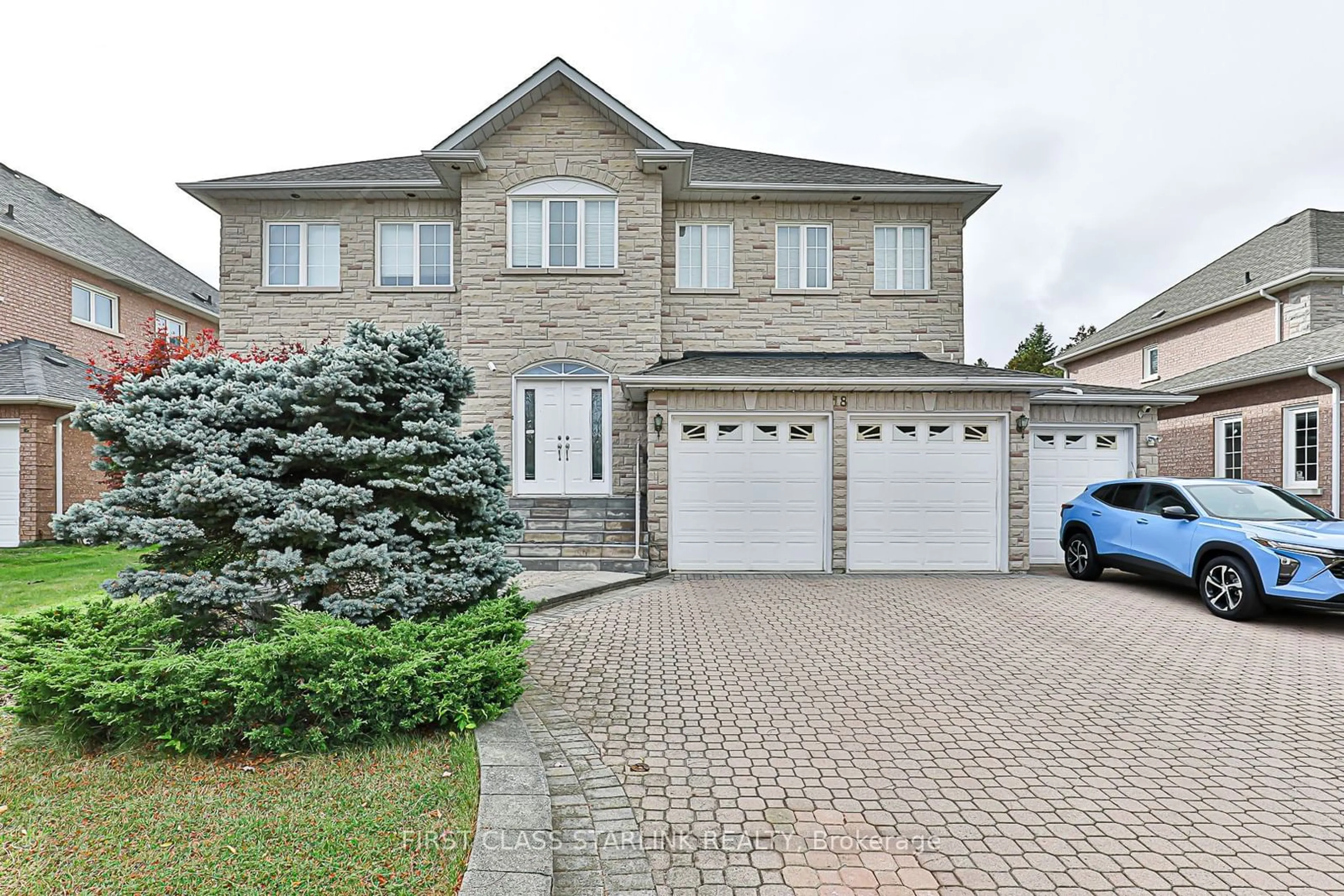 Home with brick exterior material for 18 Edgecombe Crt, Markham Ontario L3S 3S2