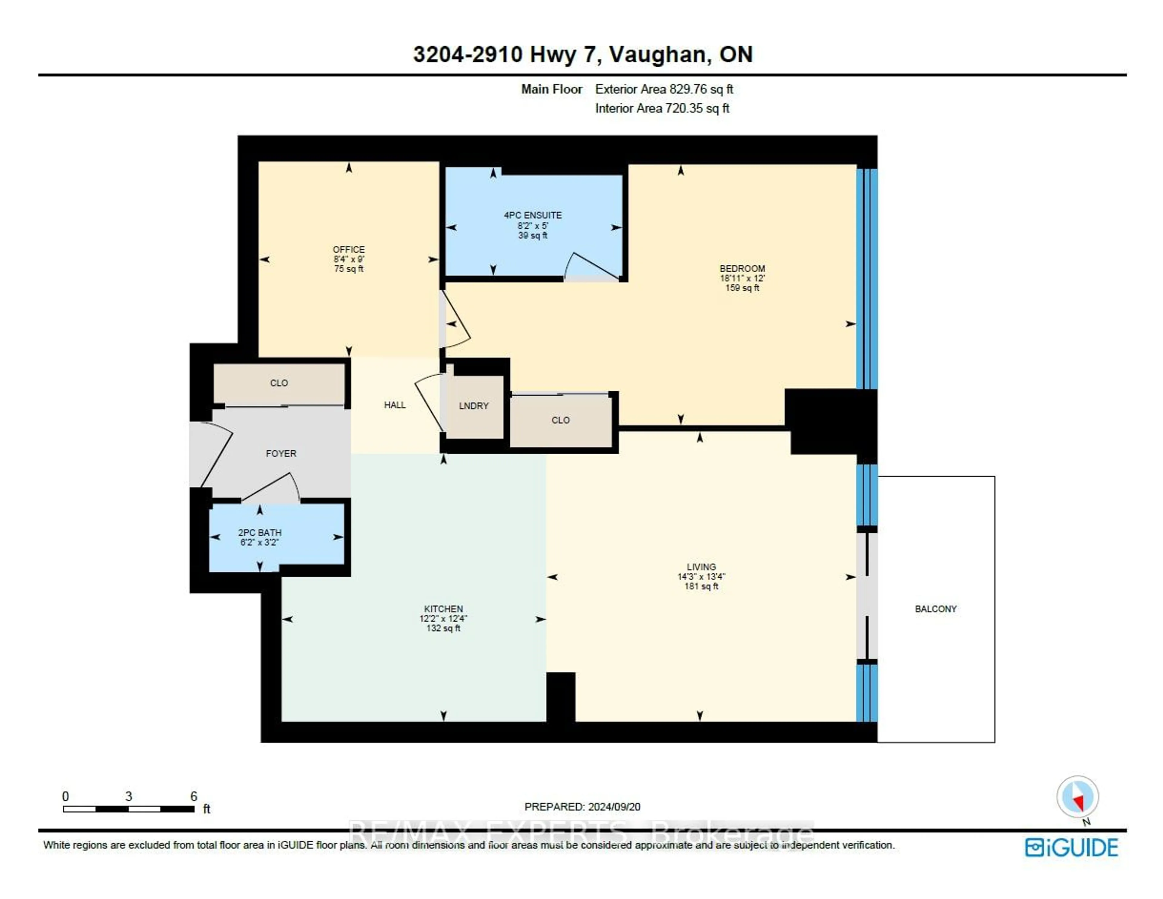 Floor plan for 2910 Highway 7 Rd #3204, Vaughan Ontario L4K 0H8