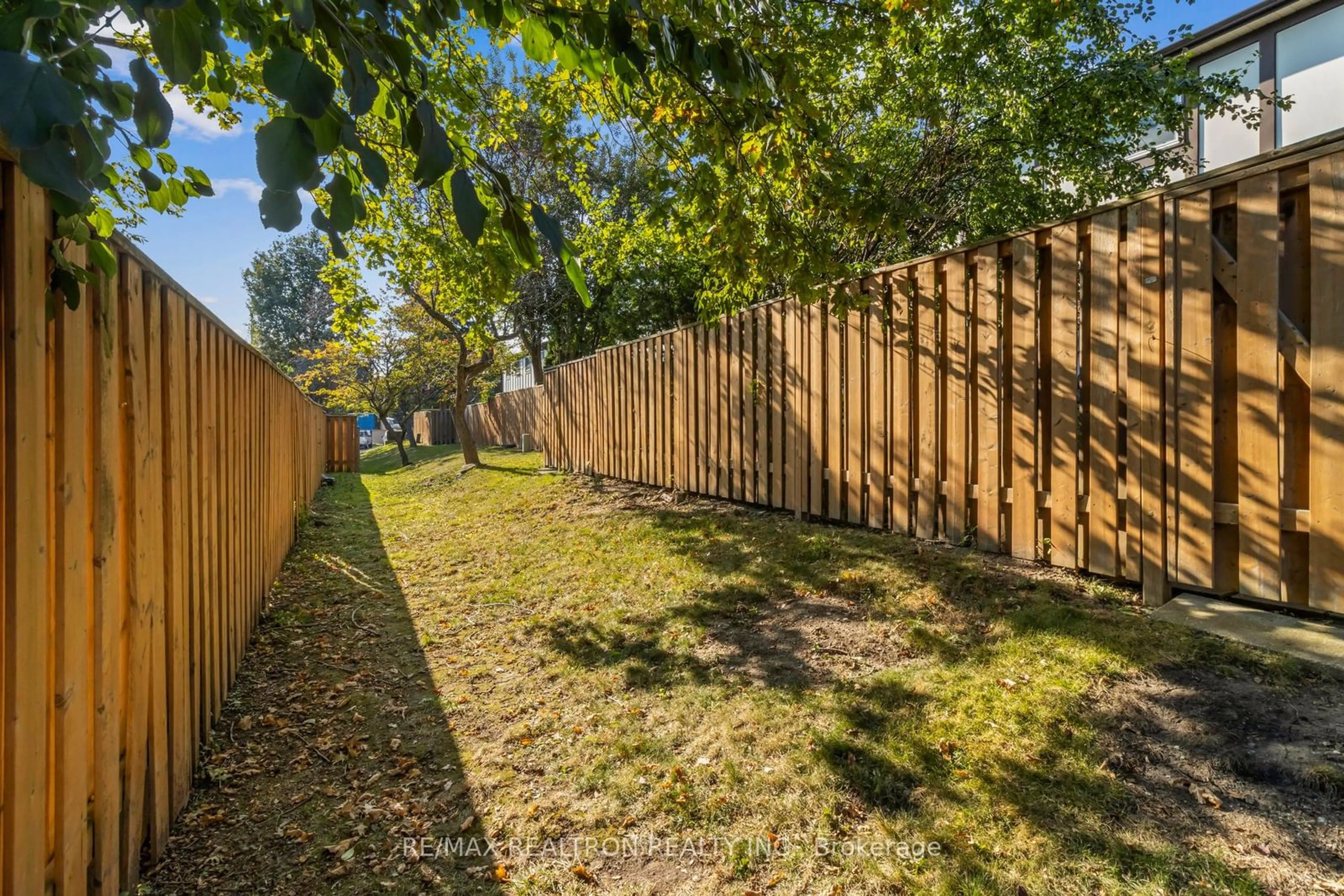 Patio, the fenced backyard for 16 Harris Way, Markham Ontario L3T 5A7