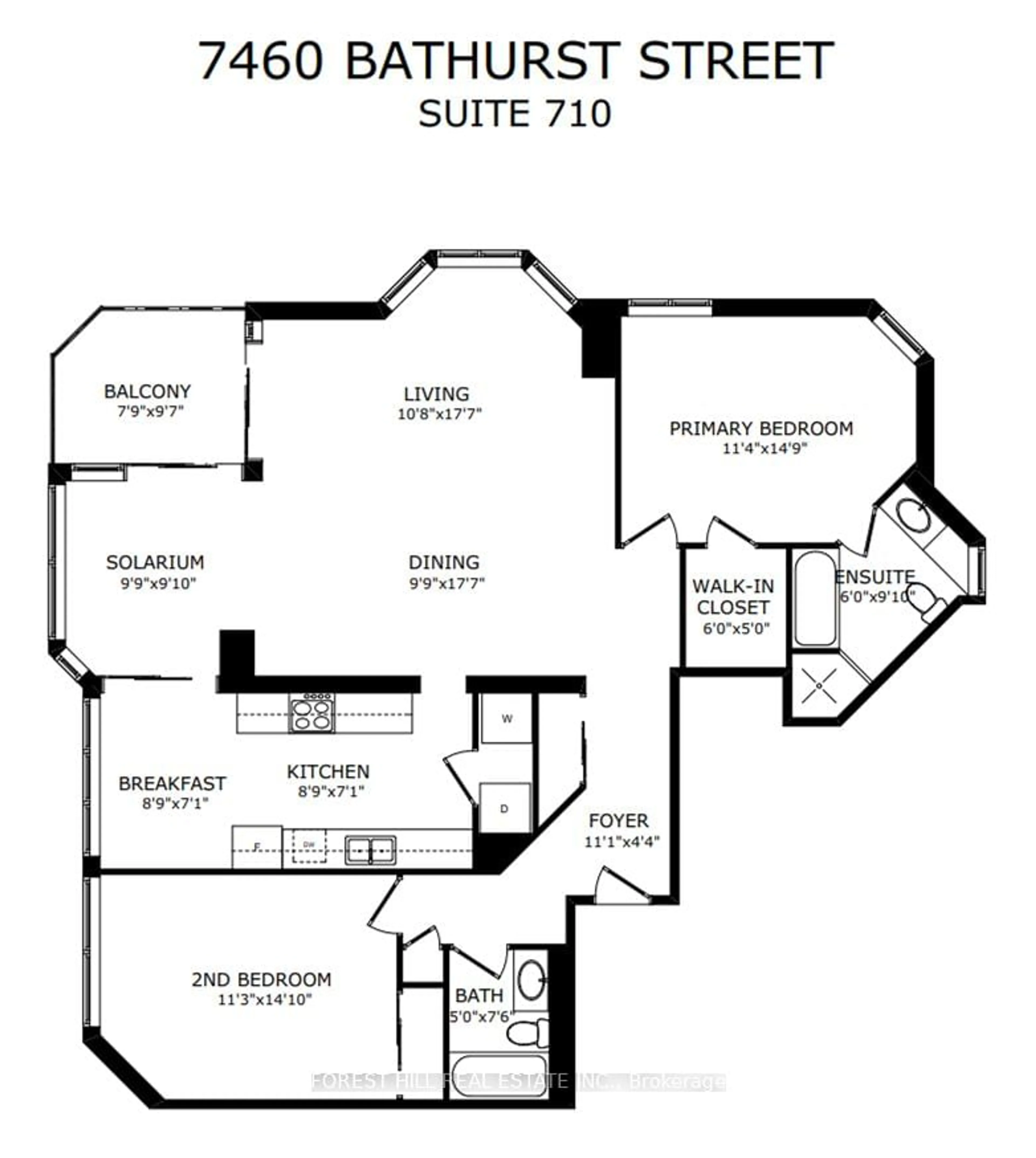 Floor plan for 7460 Bathurst St #710, Vaughan Ontario L4J 7K9