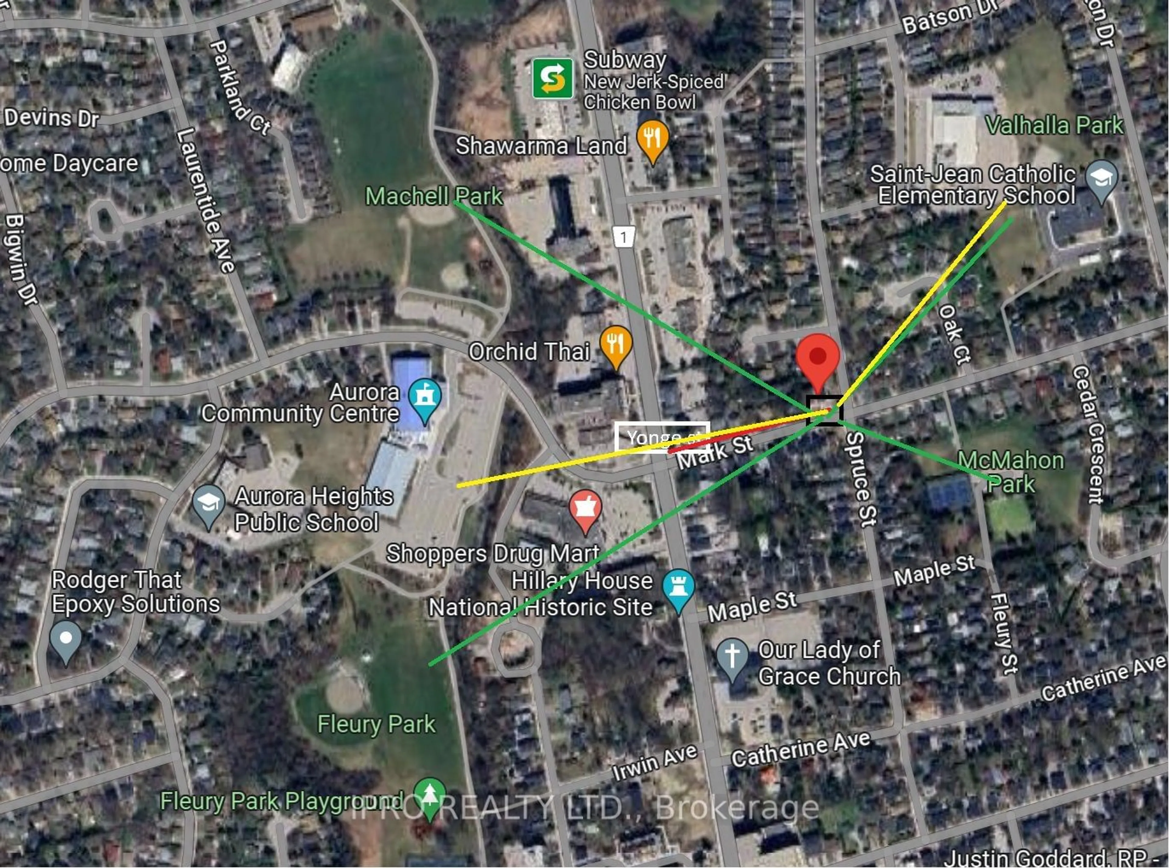 Picture of a map for 38 Mark St, Aurora Ontario L4G 1L5