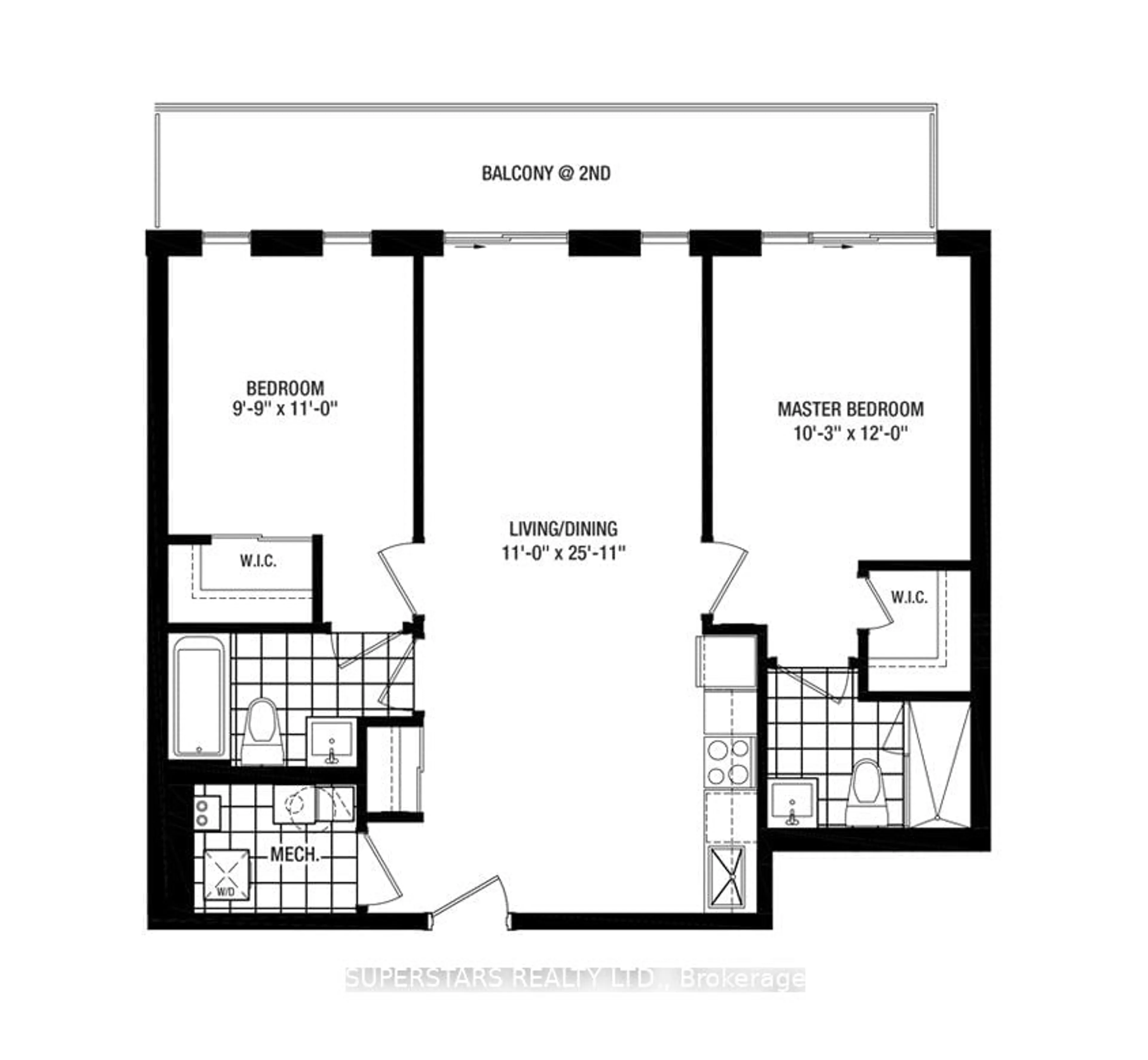 Floor plan for 1 Climo Lane #206, Markham Ontario L6E 0V8