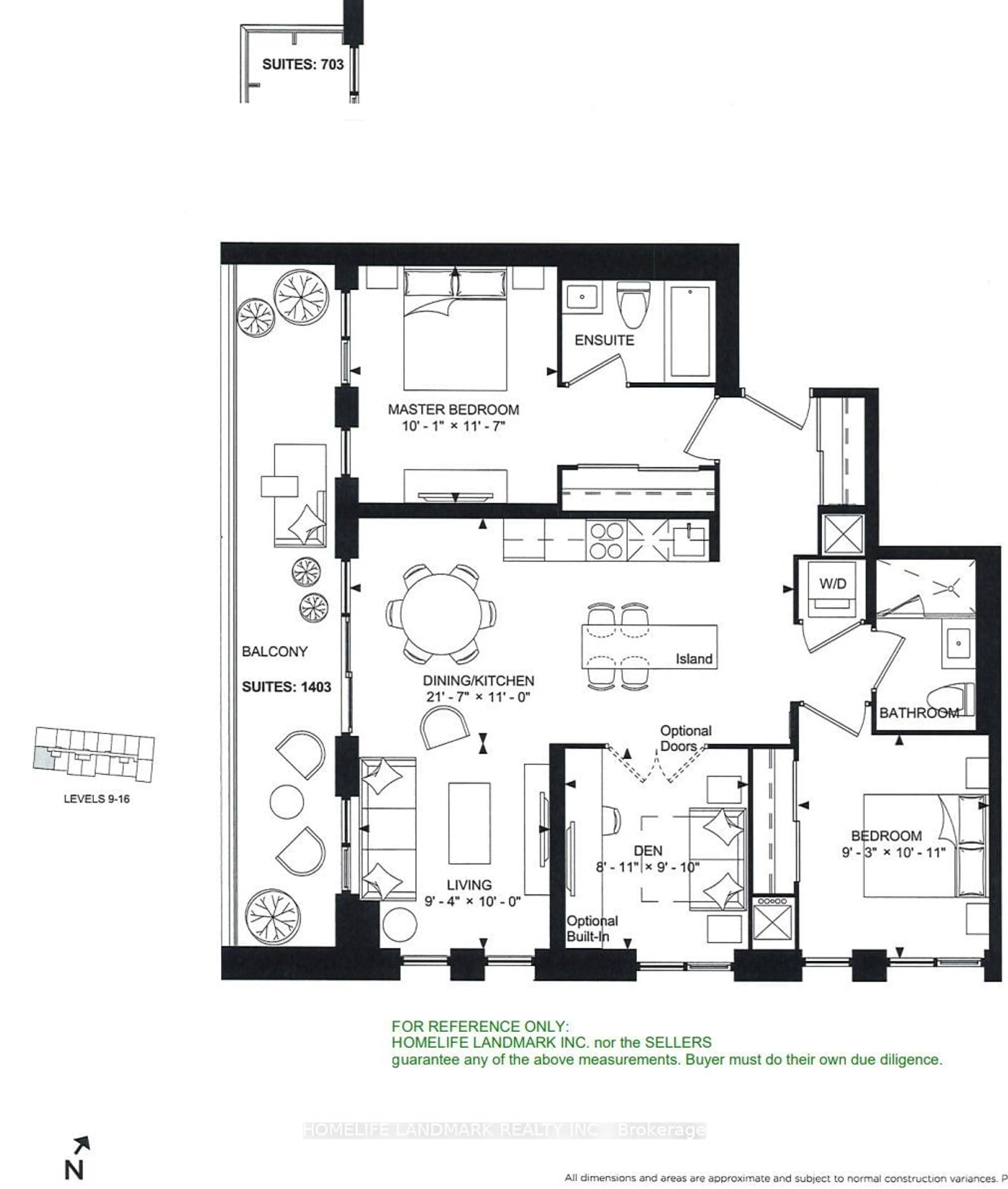 Floor plan for 292 Verdale Crossing #903, Markham Ontario L6G 0H6