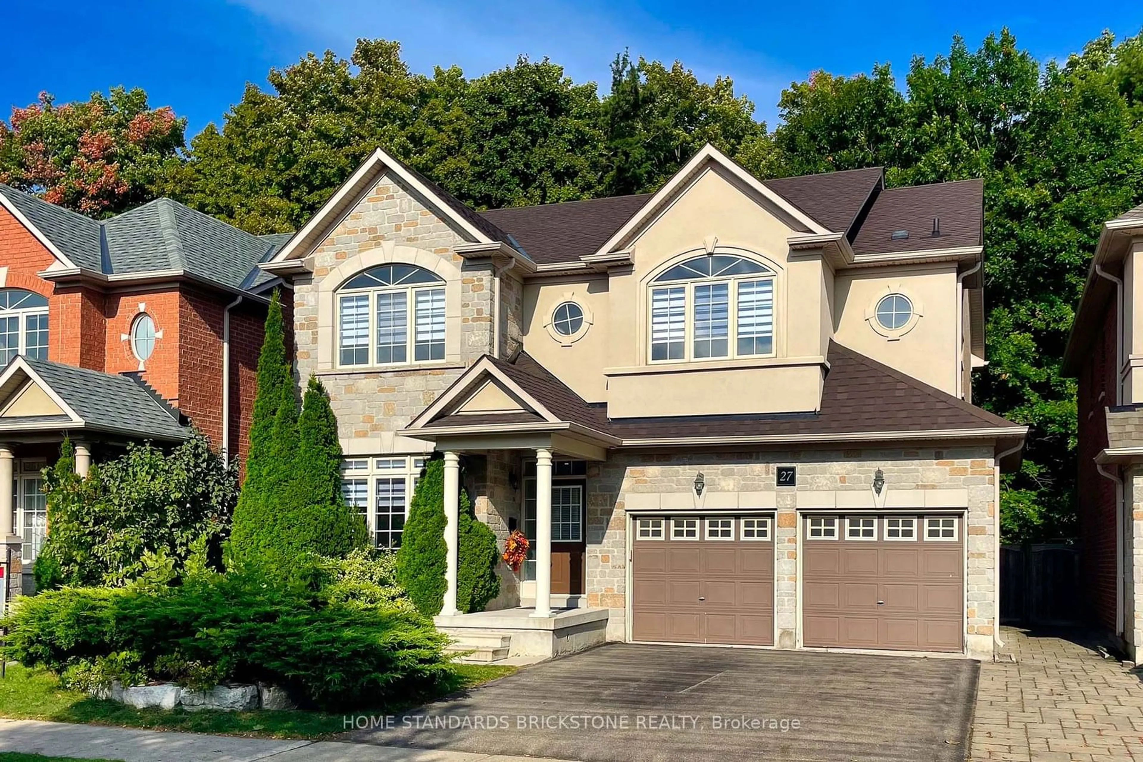 Home with brick exterior material for 27 Couture Gdns, Vaughan Ontario L4J 9H4