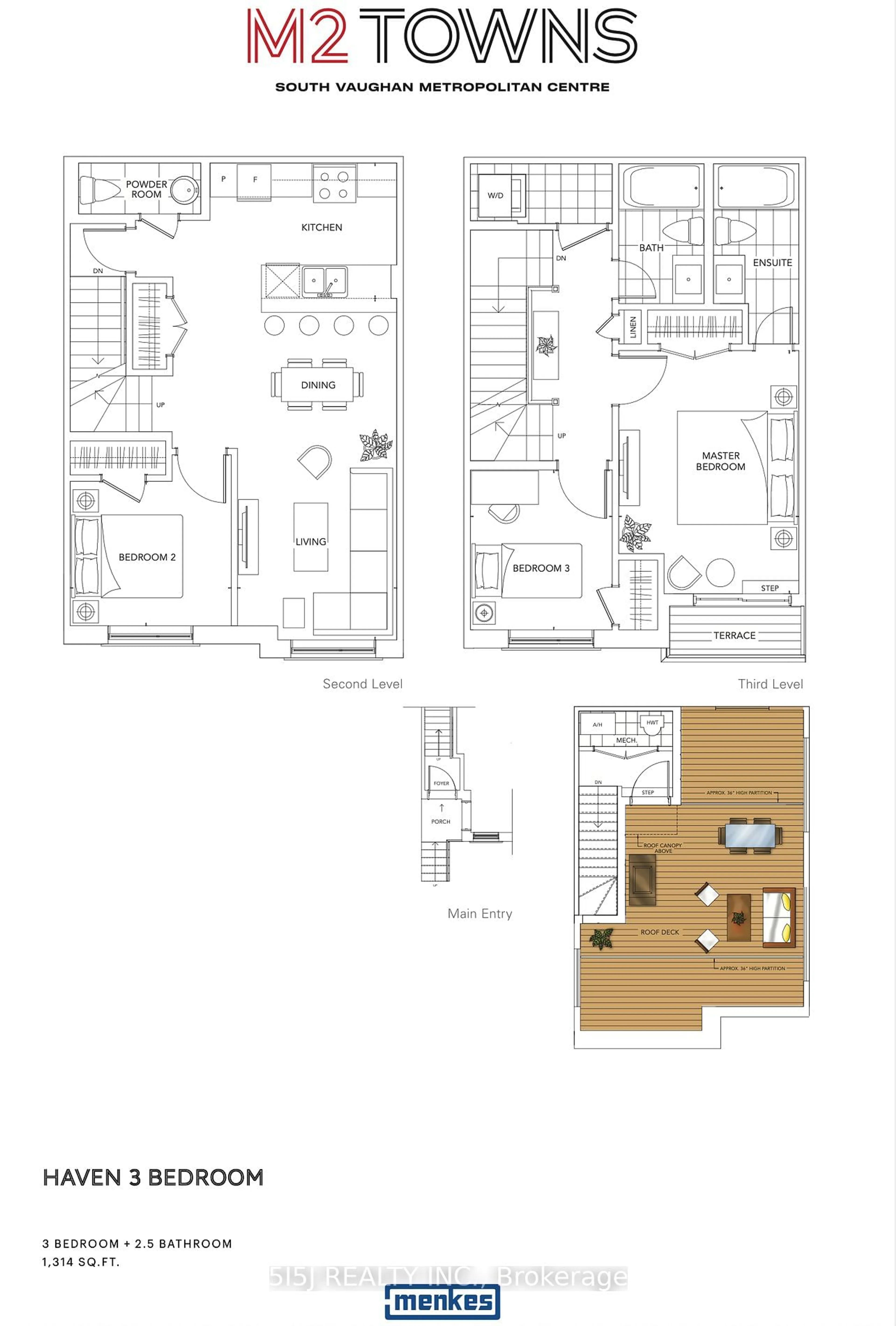 Floor plan for 150 Honeycrisp Cres #TH 262, Vaughan Ontario L4K 0N7