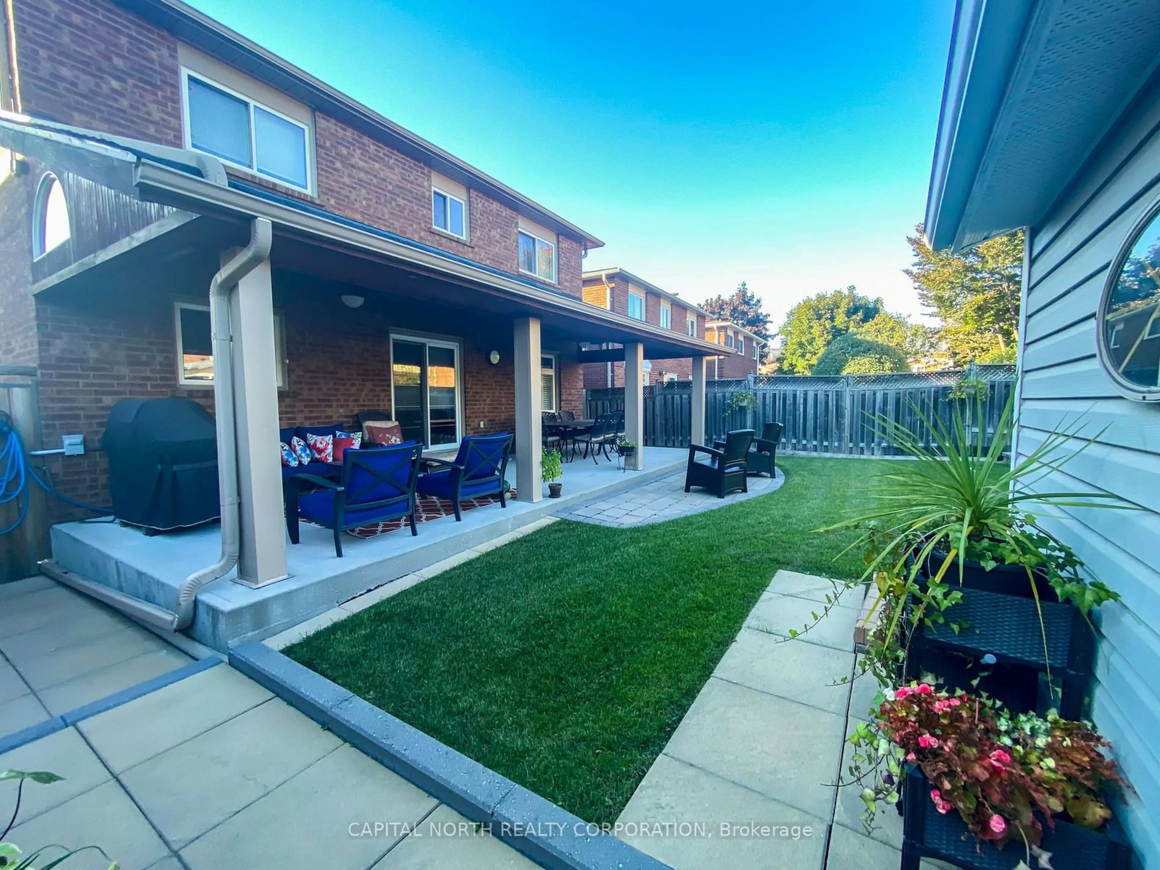 Patio, the fenced backyard for 65 Sherbourne Dr, Vaughan Ontario L6A 1H1