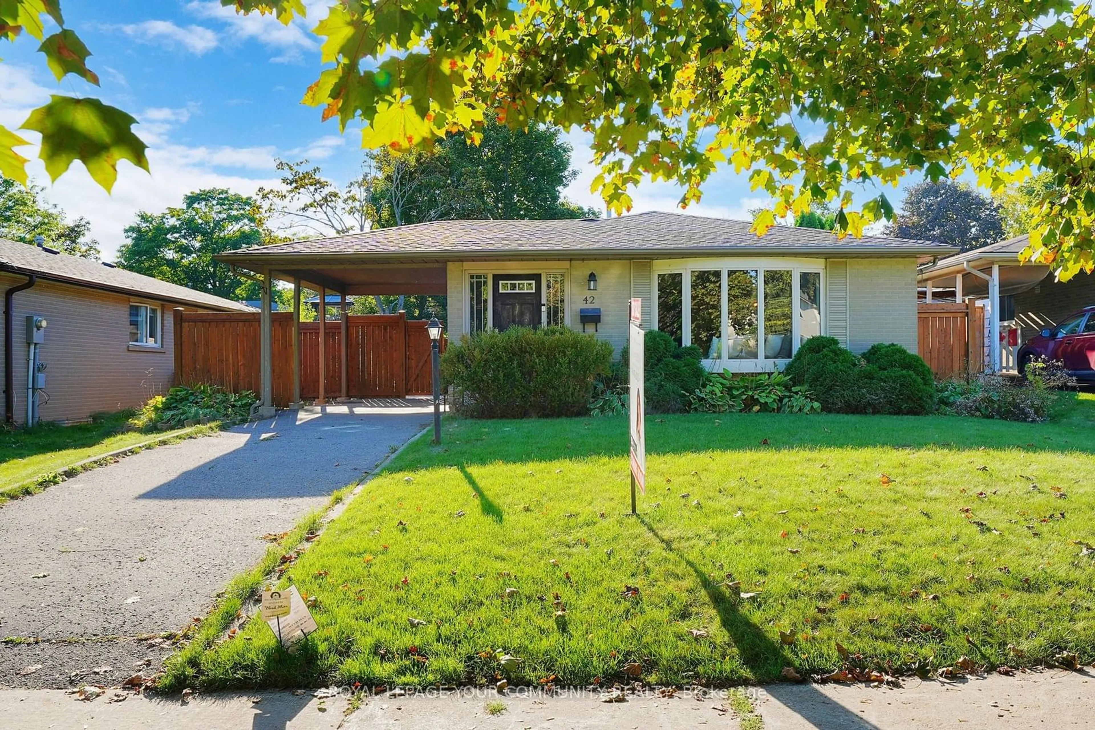 Frontside or backside of a home, the fenced backyard for 42 Devins Dr, Aurora Ontario L4G 2Z1