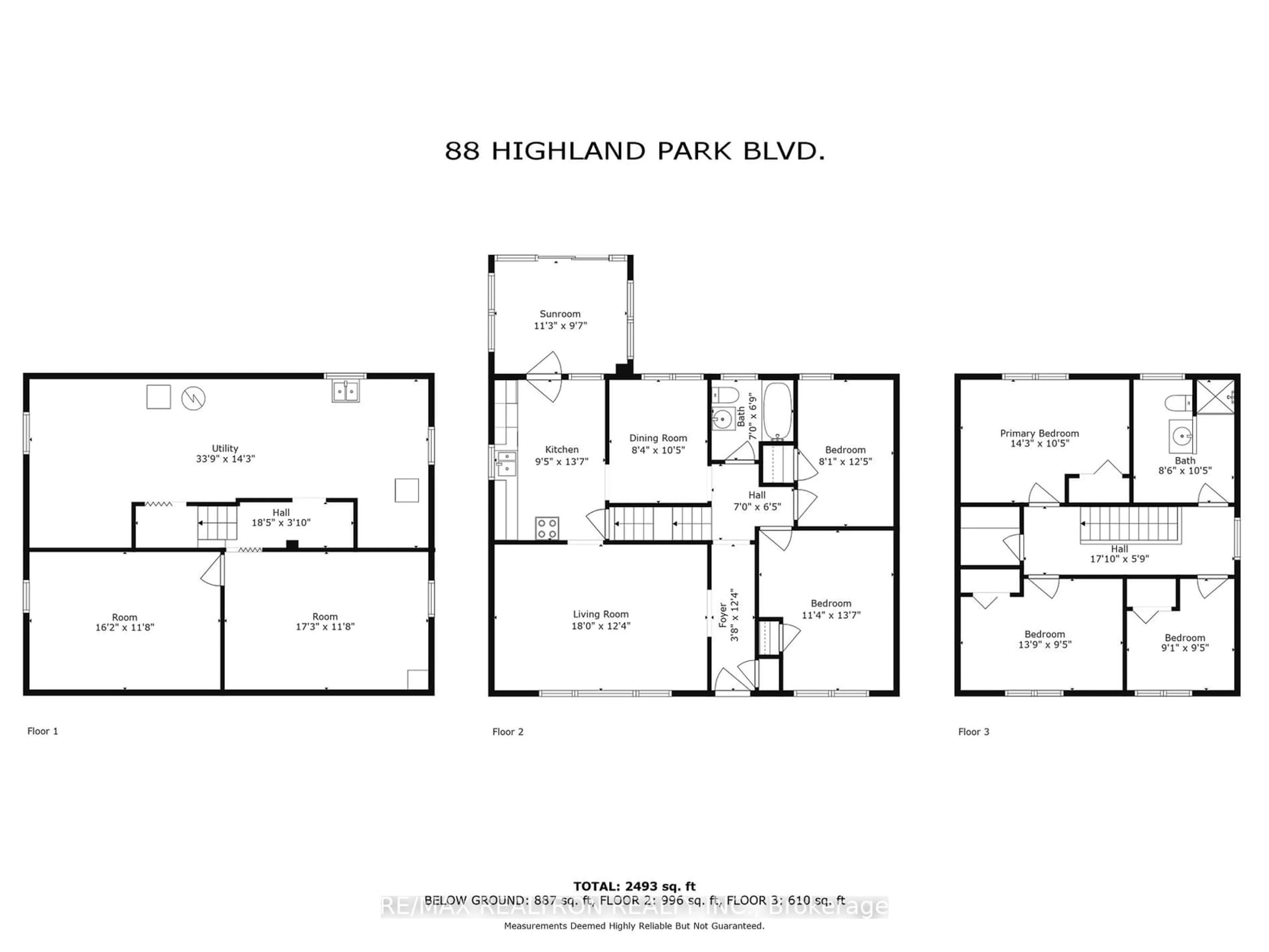 Floor plan for 88 Highland Park Blvd, Markham Ontario L3T 1B5