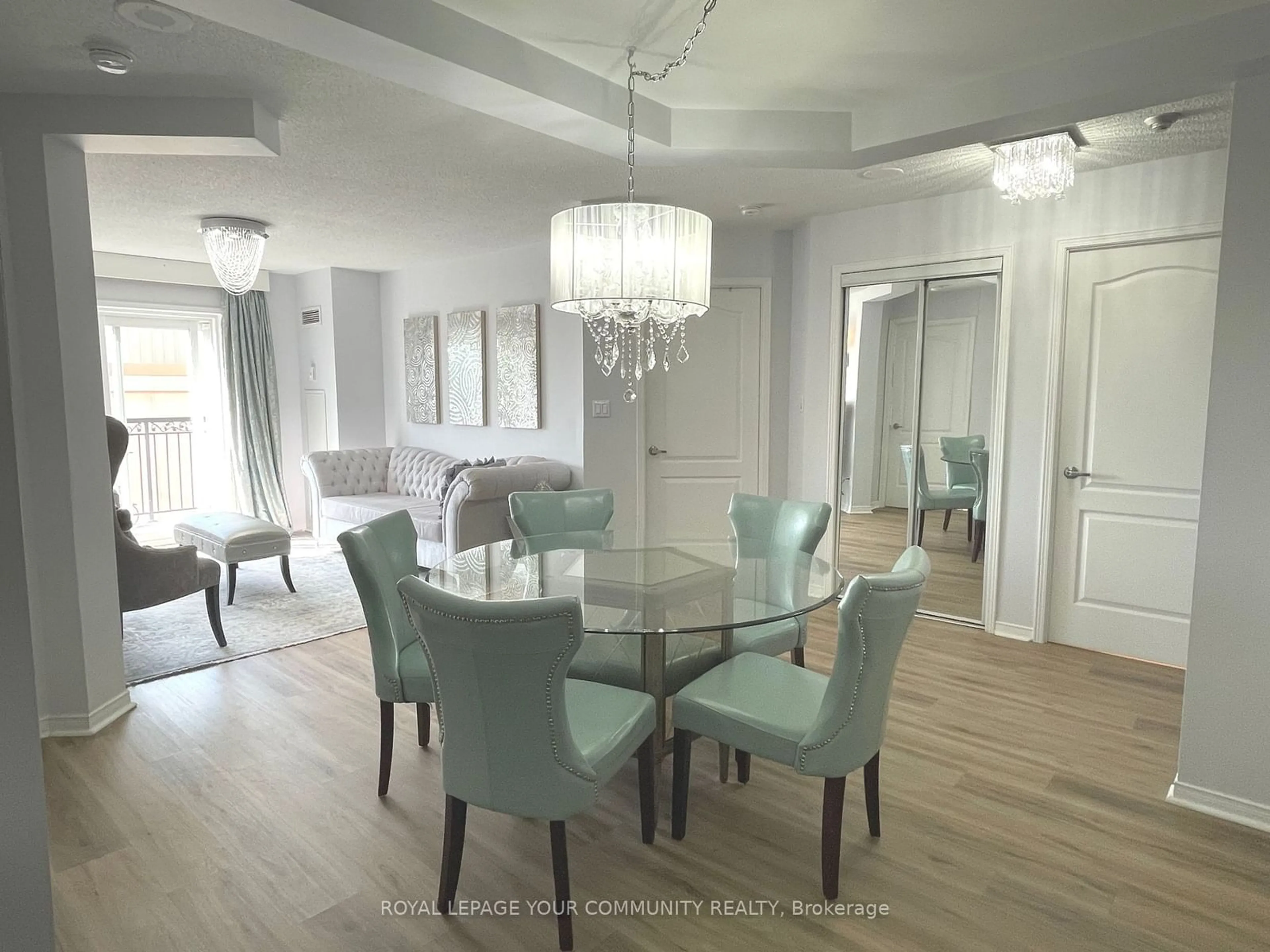 Dining room, wood floors for 7373 Martin Grove Rd #606, Vaughan Ontario L4L 9K1