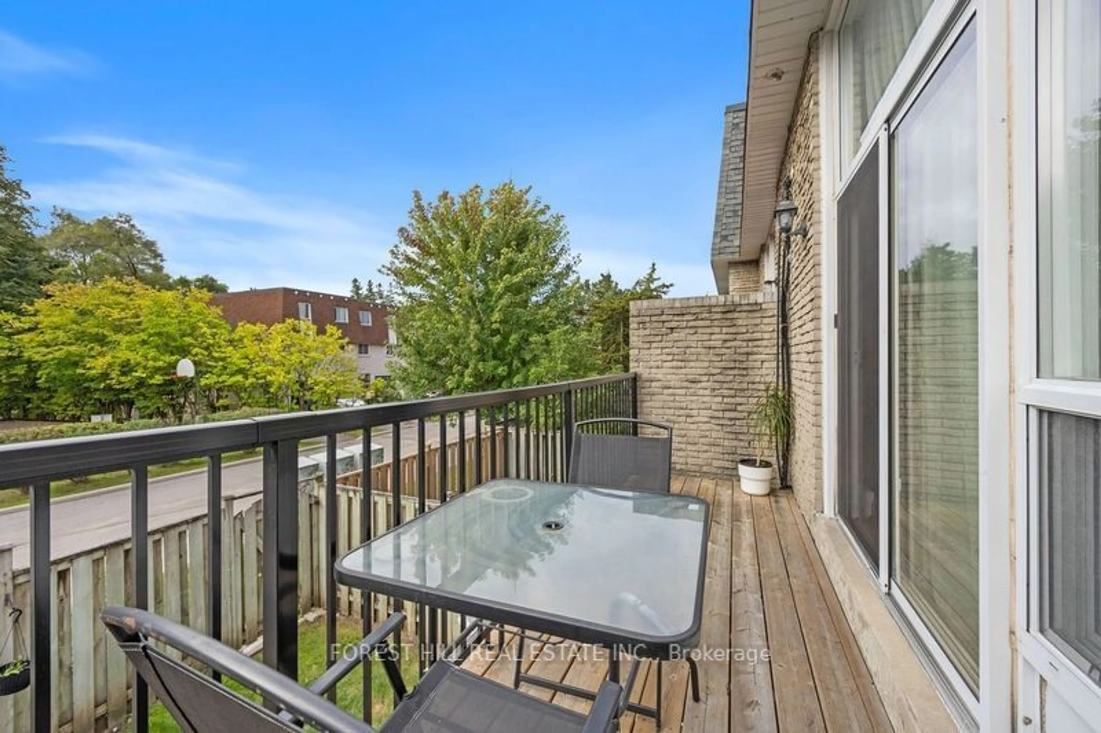 Patio, the fenced backyard for 141 Clark Ave #52, Markham Ontario L3T 5G1