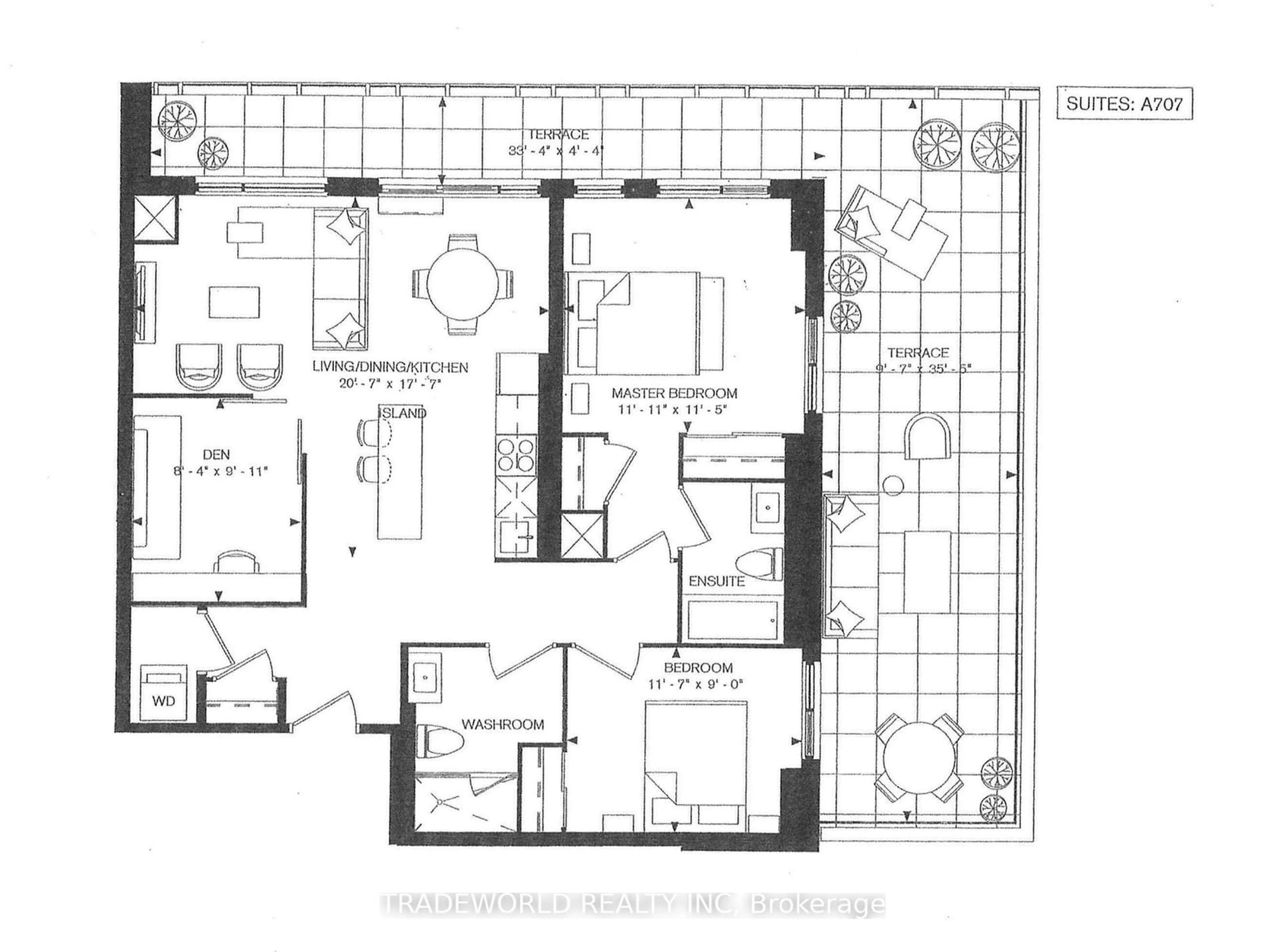 Floor plan for 10 Rouge Valley Dr #707, Markham Ontario L6G 0G9