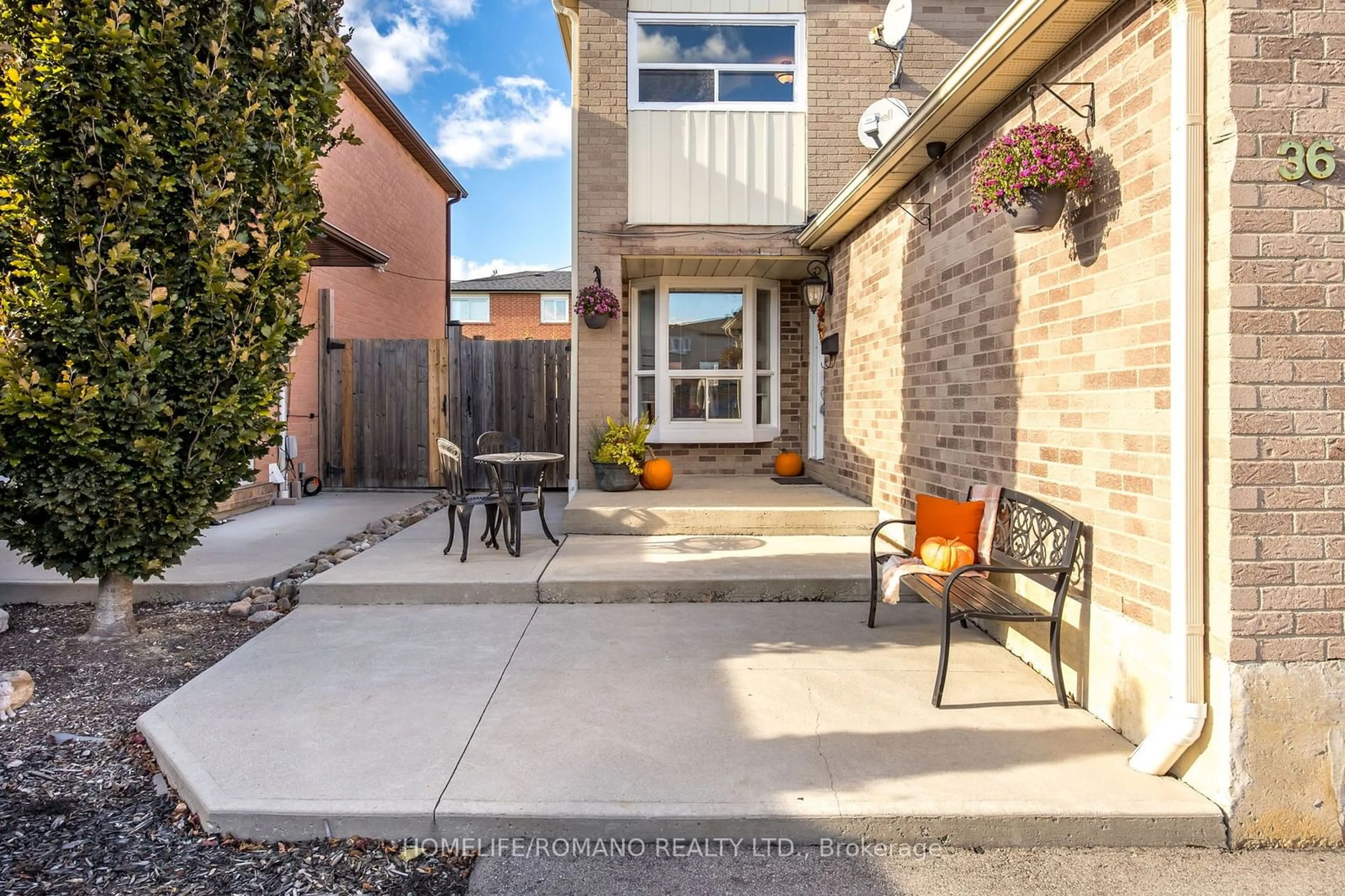 Patio, the fenced backyard for 36 Brougham Dr, Vaughan Ontario L4L 3E1