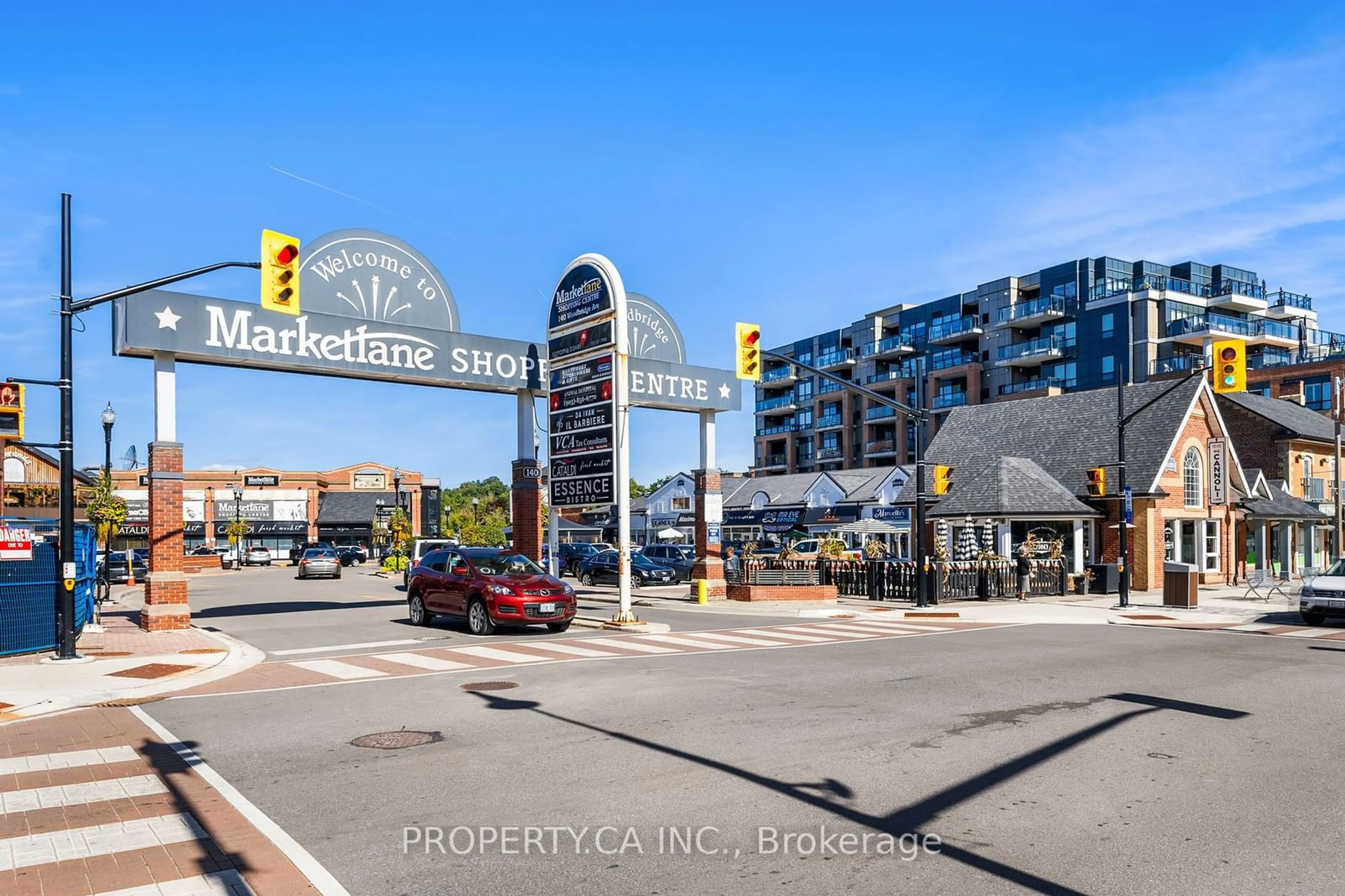 A pic from exterior of the house or condo, the street view for 160 Woodbridge Ave #401, Vaughan Ontario L4L 0B8