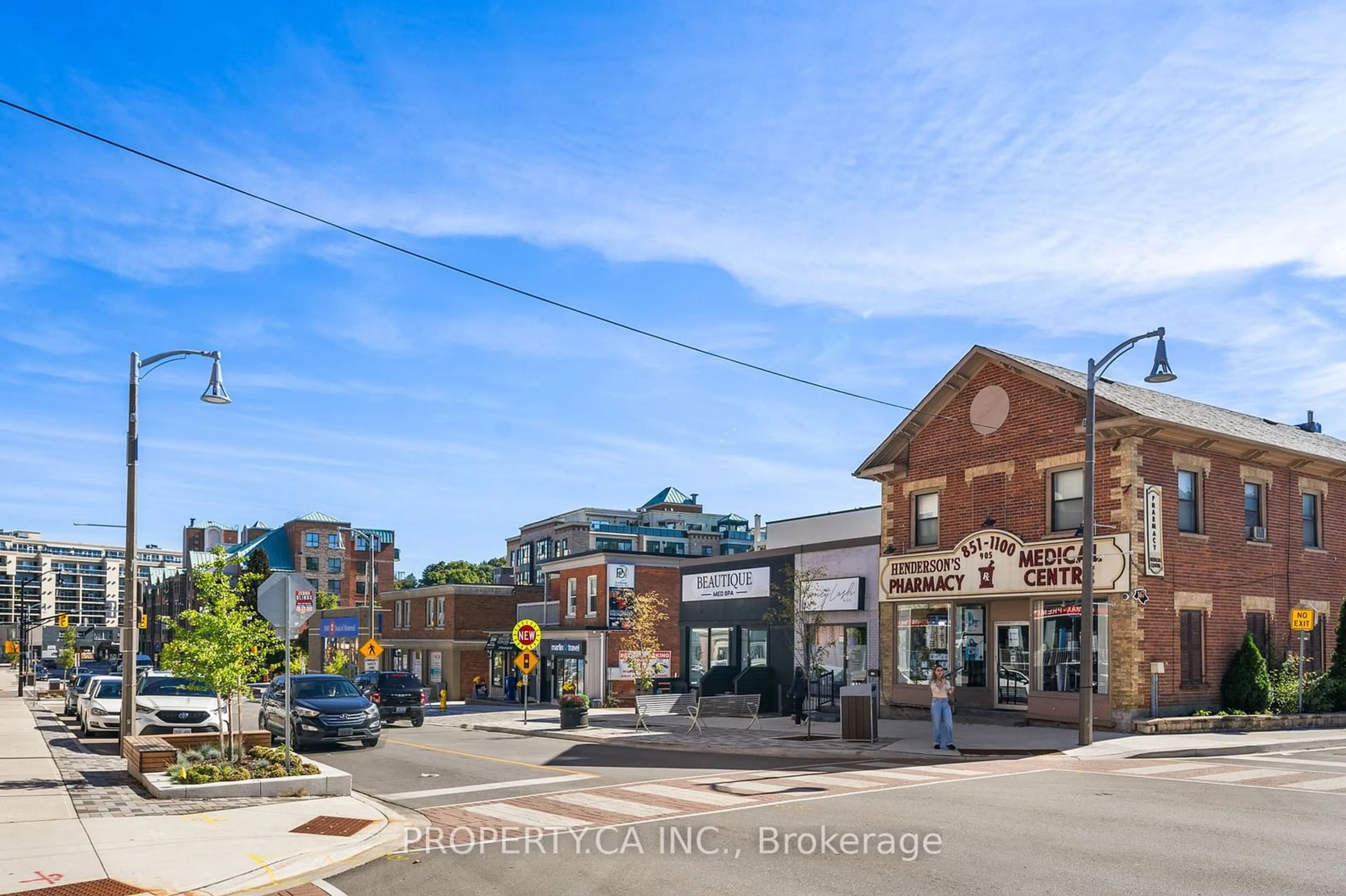 A pic from exterior of the house or condo, the street view for 160 Woodbridge Ave #401, Vaughan Ontario L4L 0B8