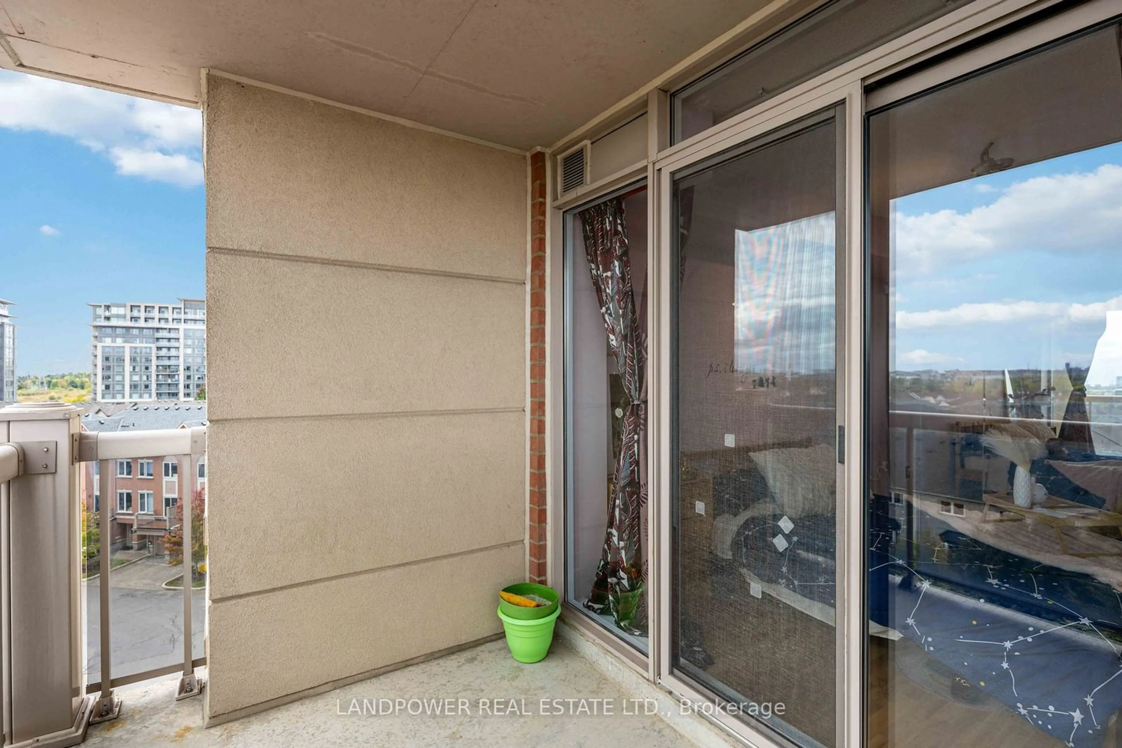 Balcony in the apartment, the street view for 25 Times Ave #716, Markham Ontario L3T 7X5