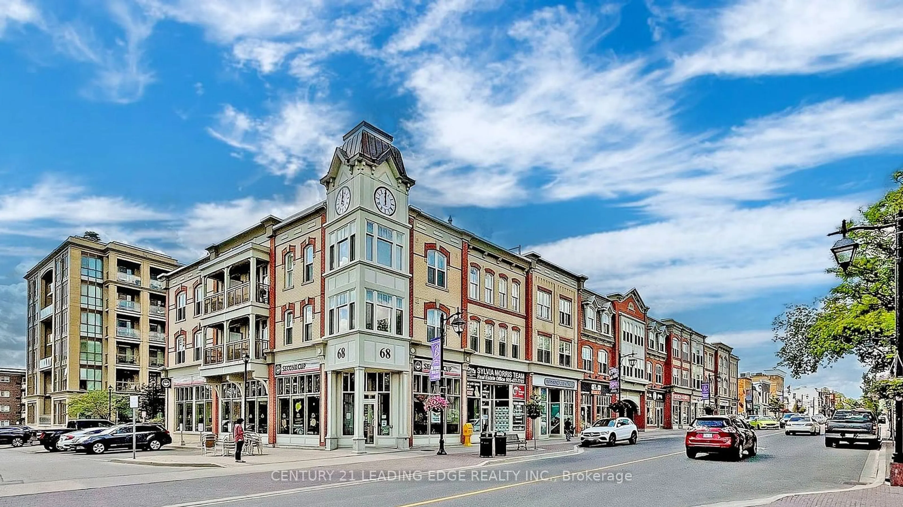 A pic from exterior of the house or condo, the street view for 68 Main St #403, Markham Ontario L3P 0N5