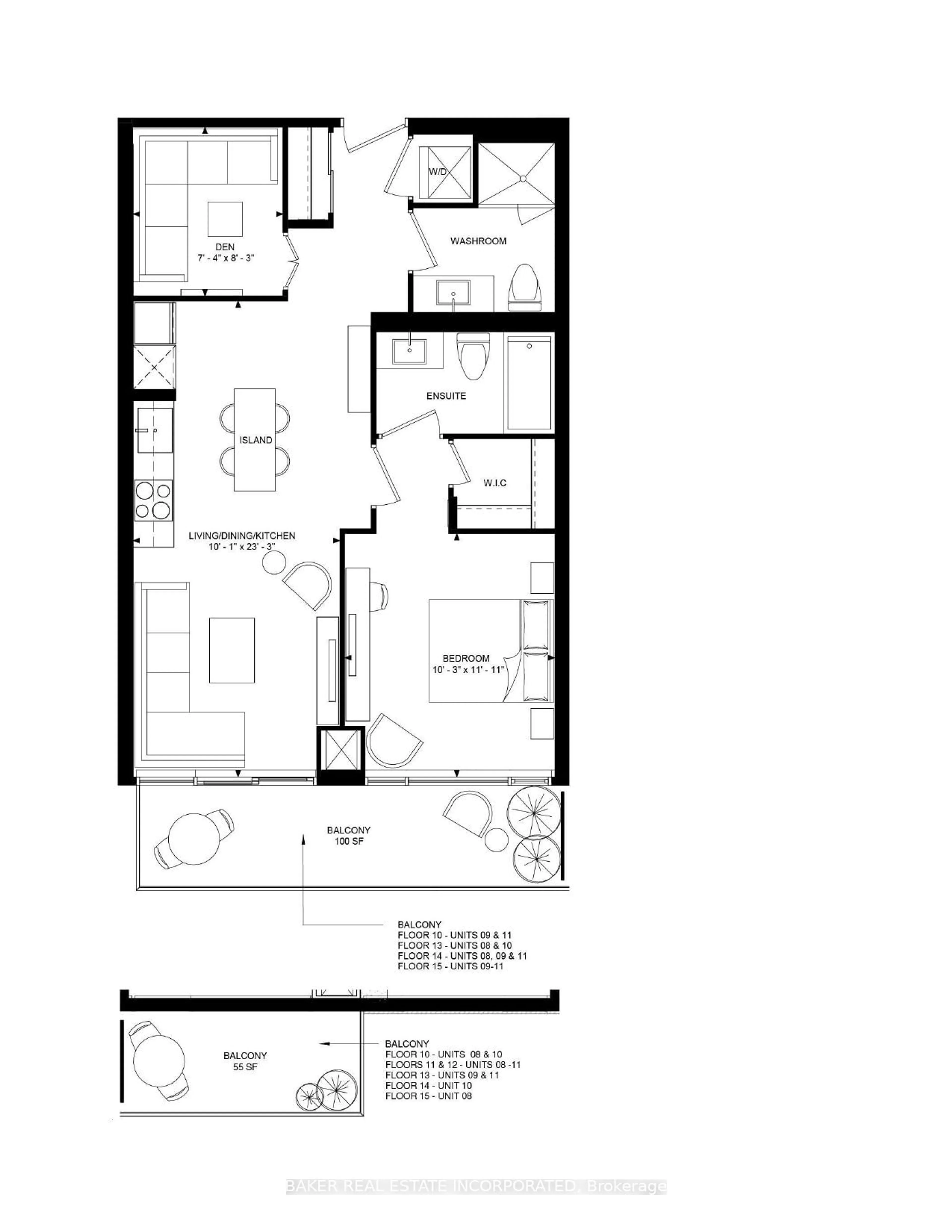 Floor plan for 8081 Birchmount Rd #1108, Markham Ontario L6G 0G5