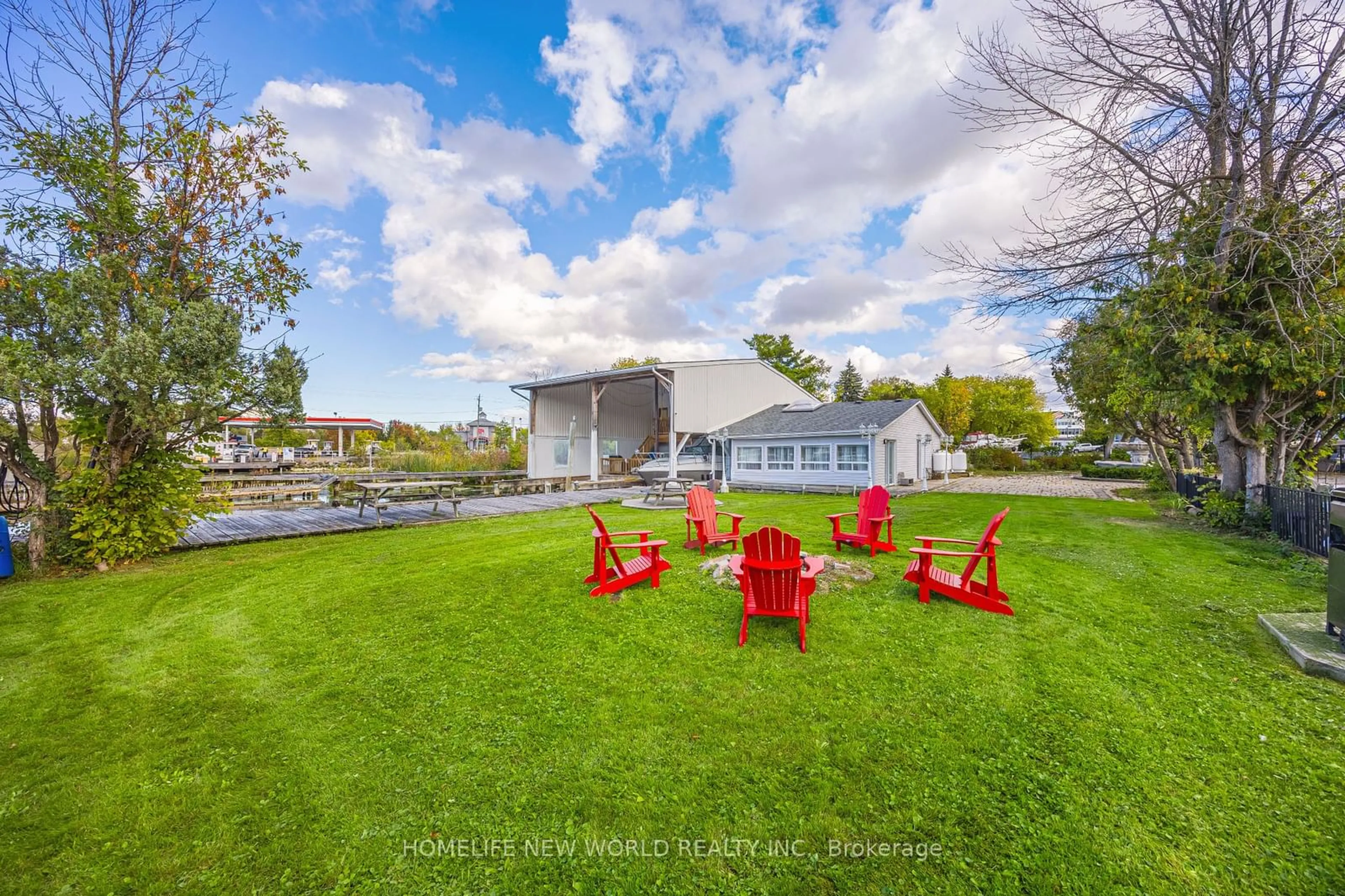 Patio, the fenced backyard for 12 Mac Ave, Georgina Ontario L4P 3W5