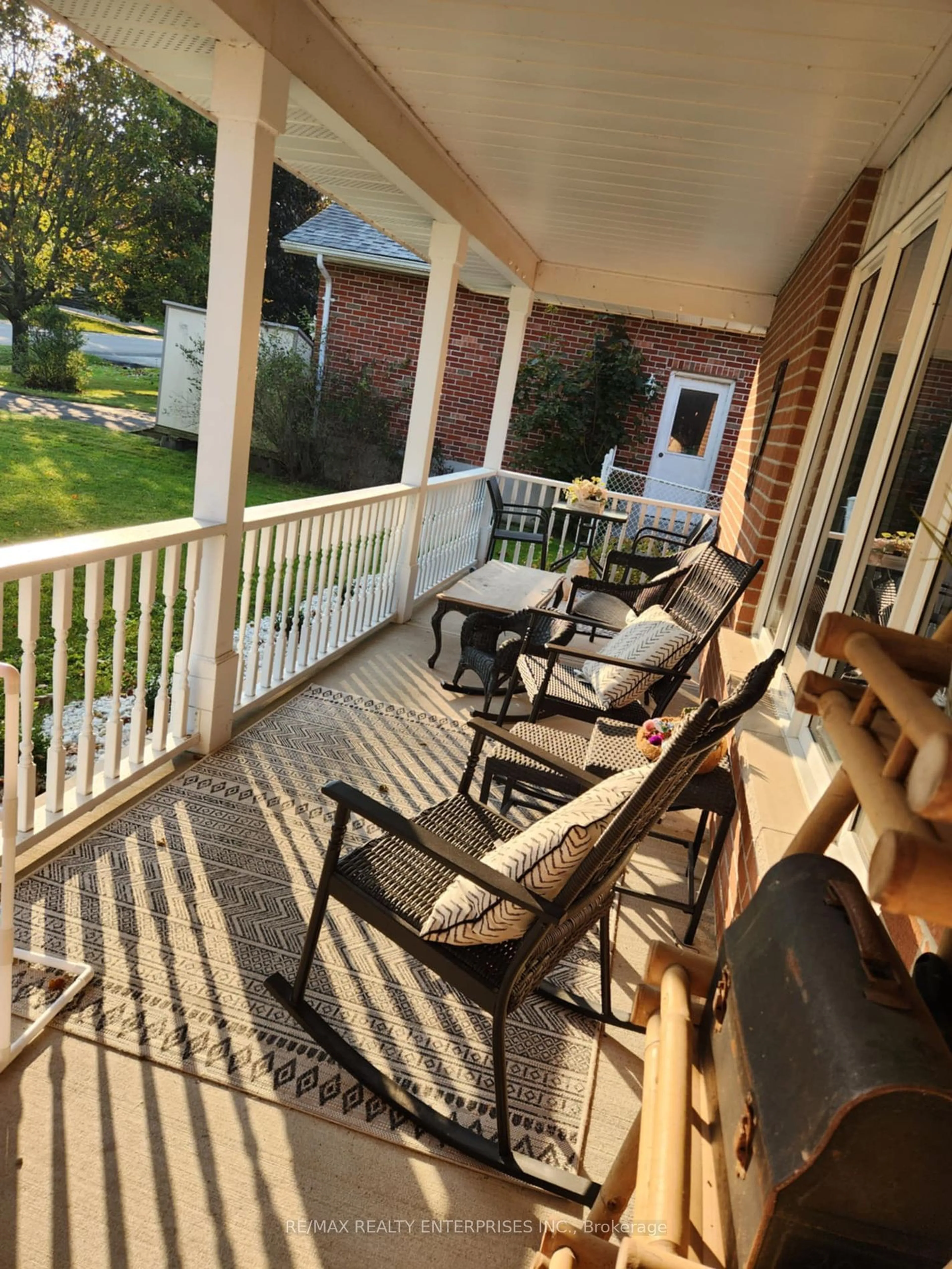 Patio, the fenced backyard for 93 Riverlea Rd, Brock Ontario L0E 1E0