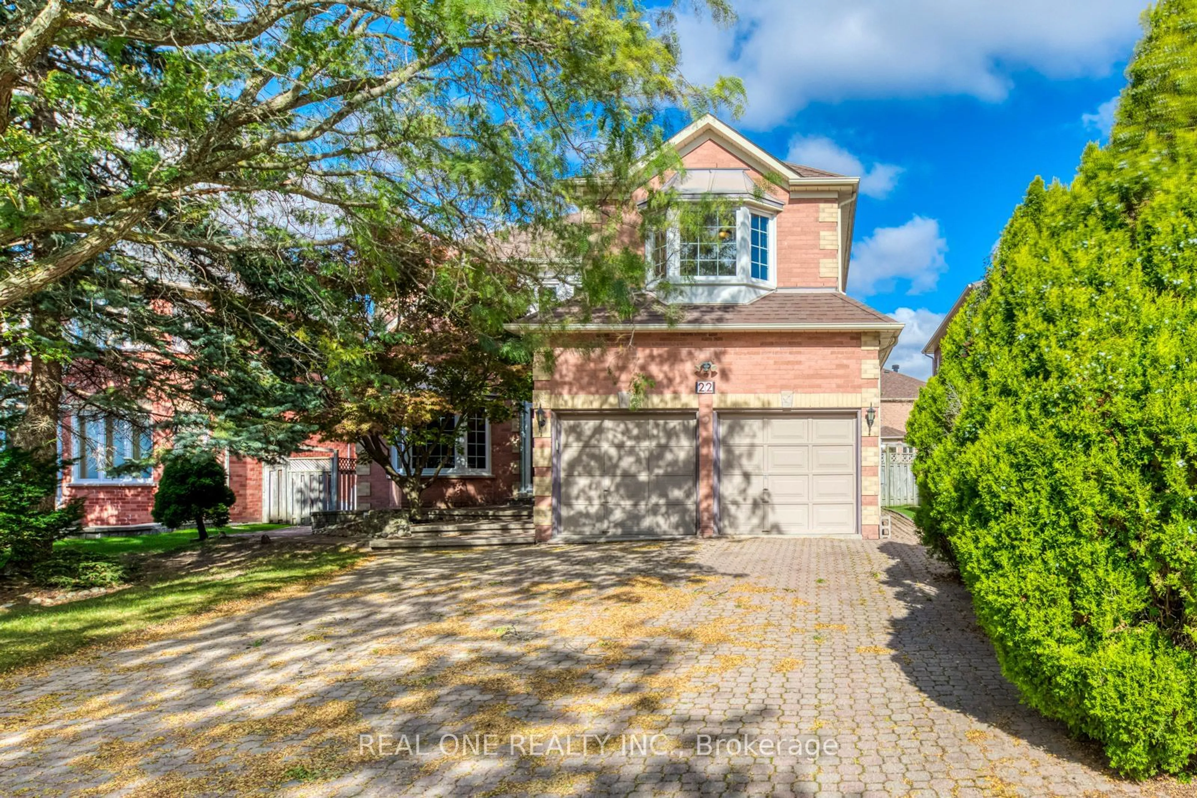 Home with brick exterior material for 22 Arborfield Lane, Markham Ontario L3P 7R7