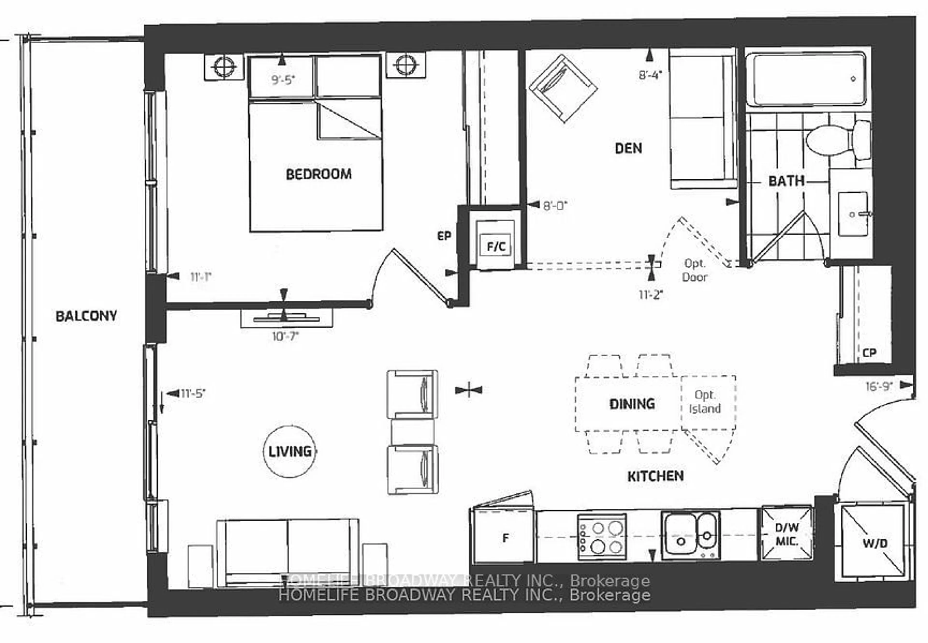 Floor plan for 8 Water Walk Dr #1709, Markham Ontario L3R 6L4