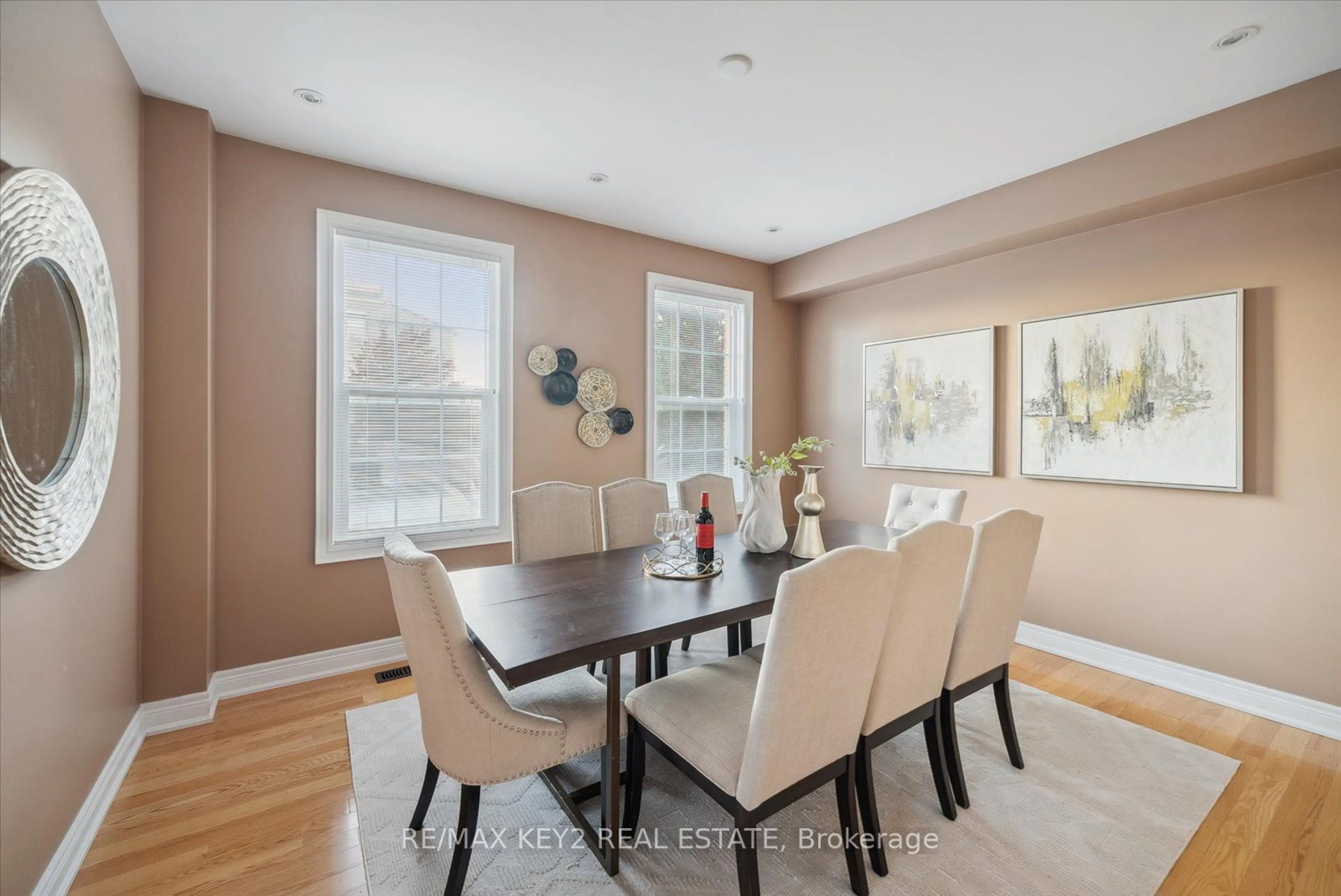 Dining room, wood floors for 54 Betty Roman Blvd, Markham Ontario L6C 0A5