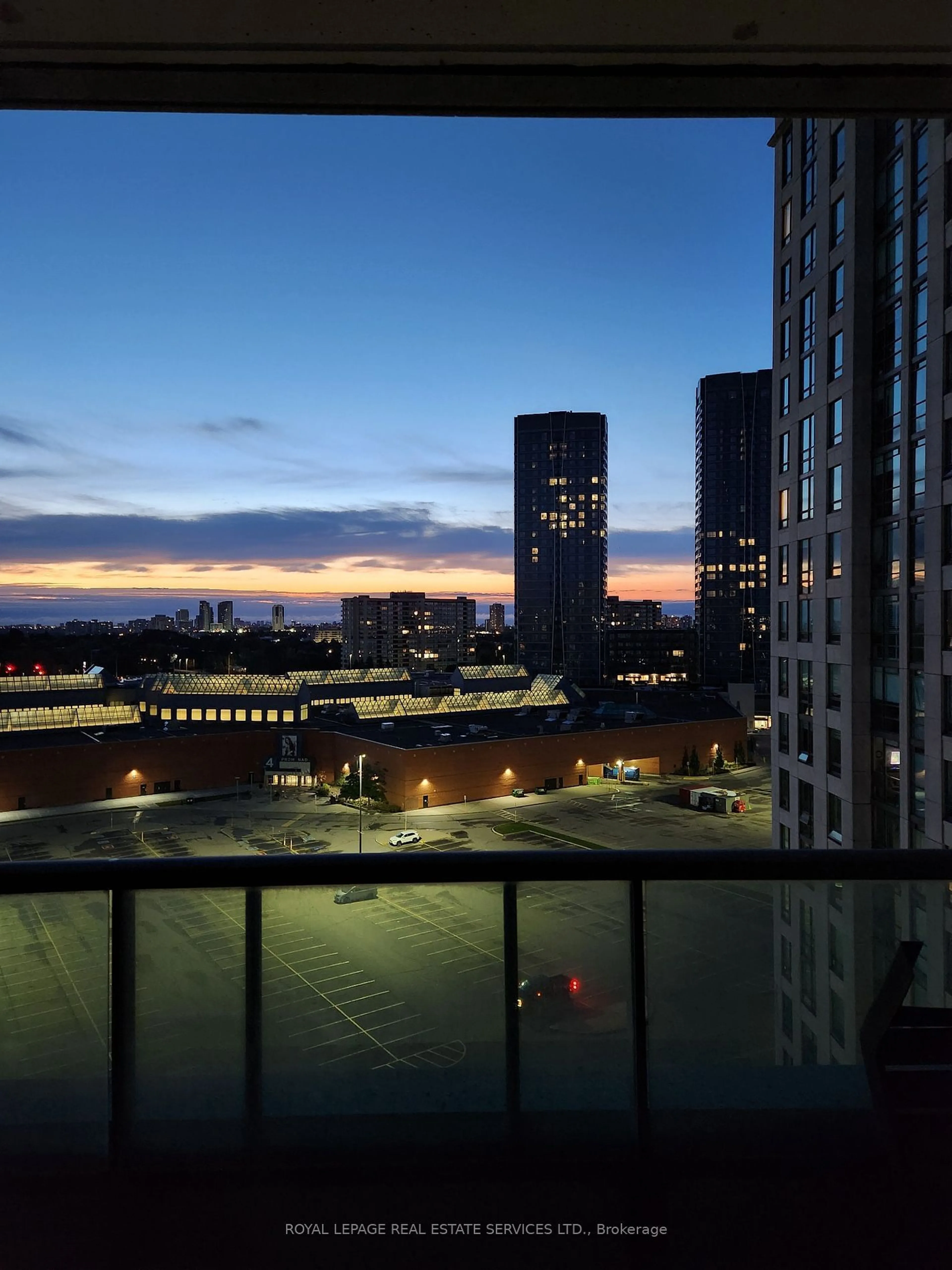 Balcony in the apartment, the view of city buildings for 100 Promenade Circ #1110, Vaughan Ontario L4J 7W7