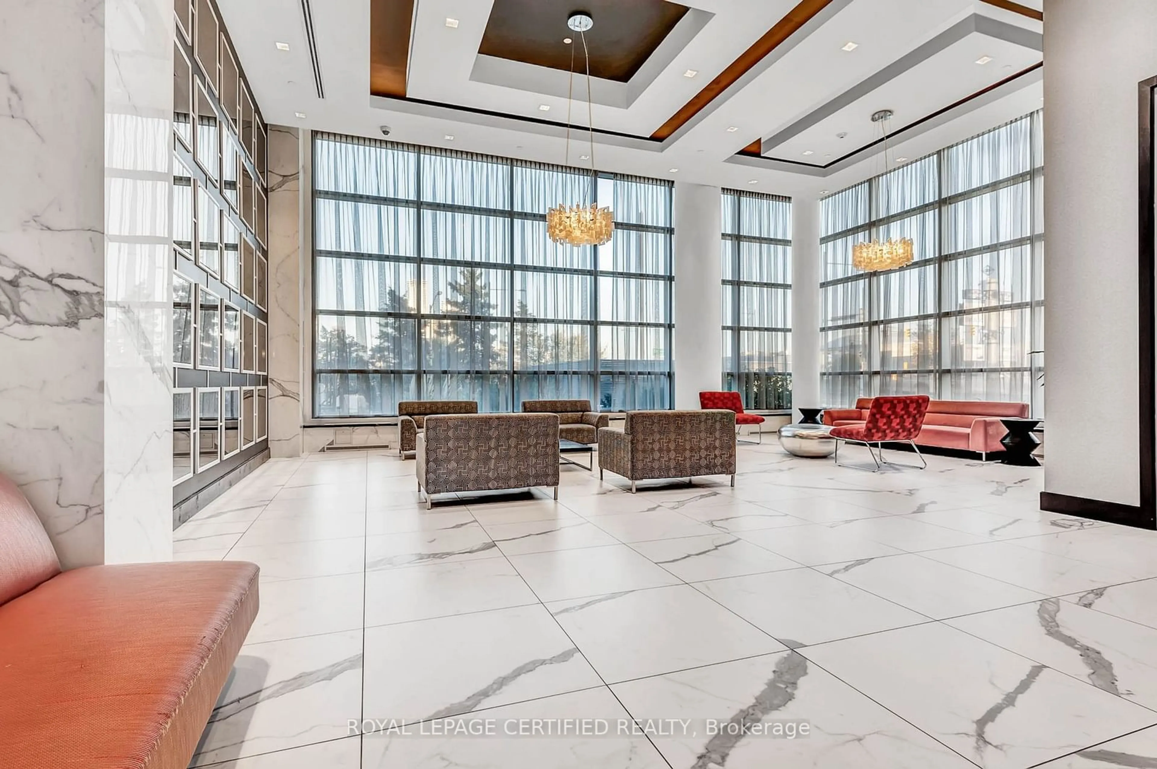 Indoor lobby, ceramic floors for 3600 Hwy 7 #201, Vaughan Ontario L4L 0G7