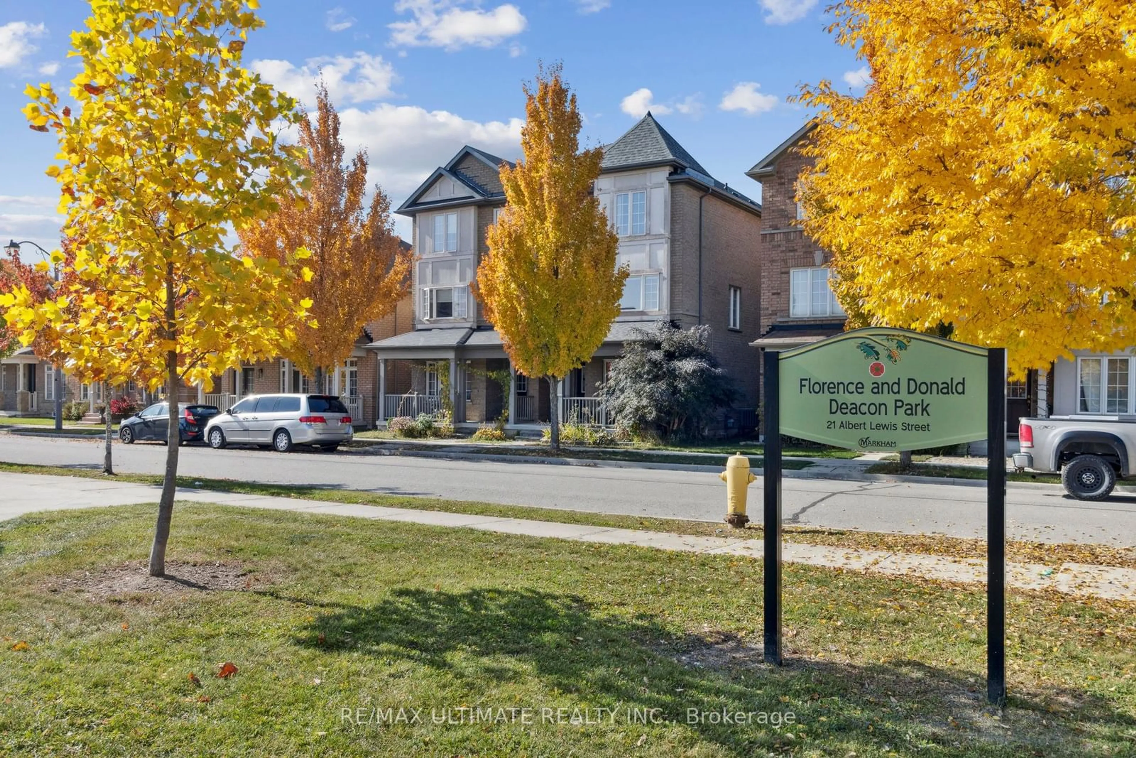 A pic from exterior of the house or condo, the street view for 18 Albert Lewis St, Markham Ontario L6B 0P6