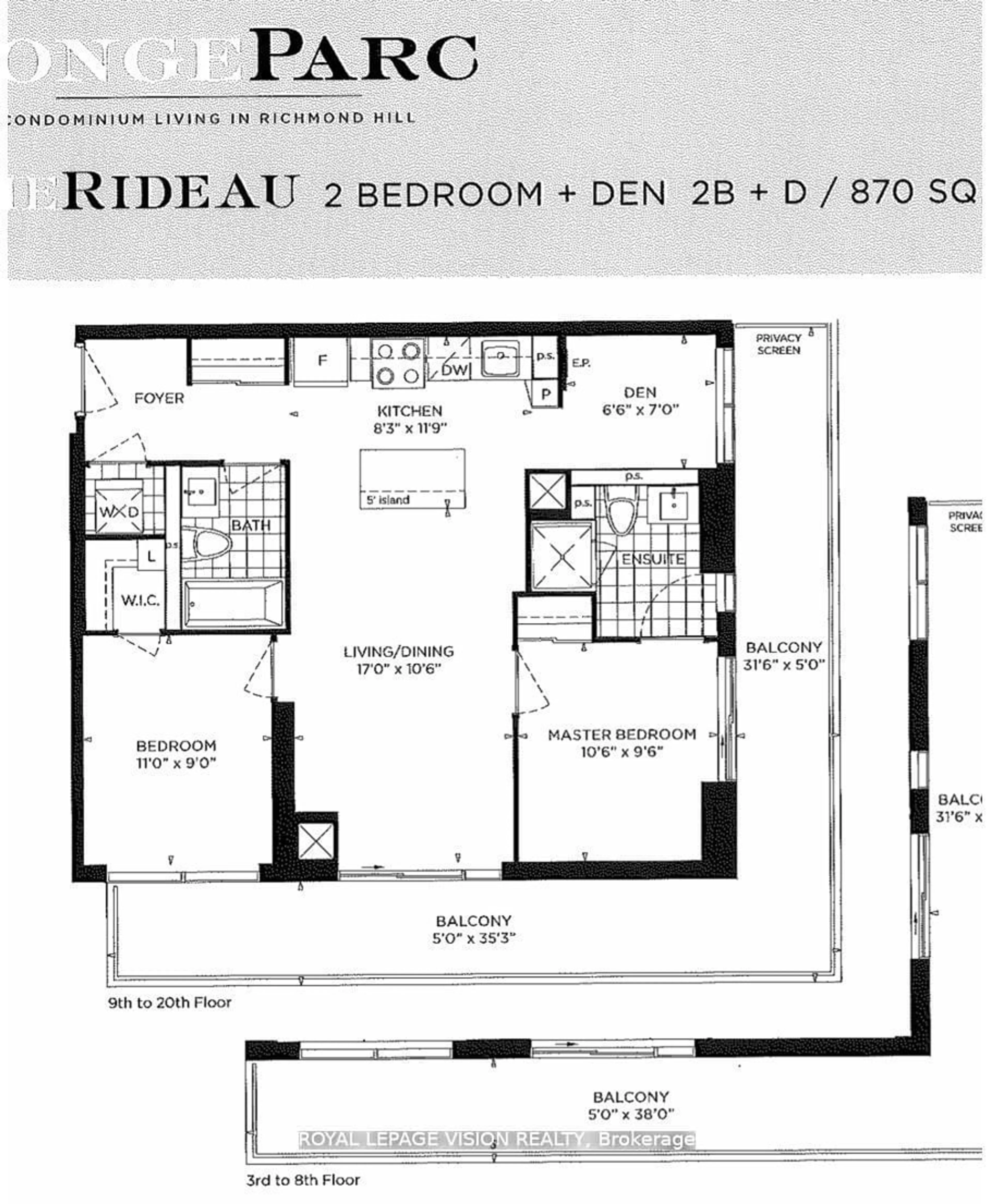 Floor plan for 75 Oneida Cres #1608, Richmond Hill Ontario L4B 0H3