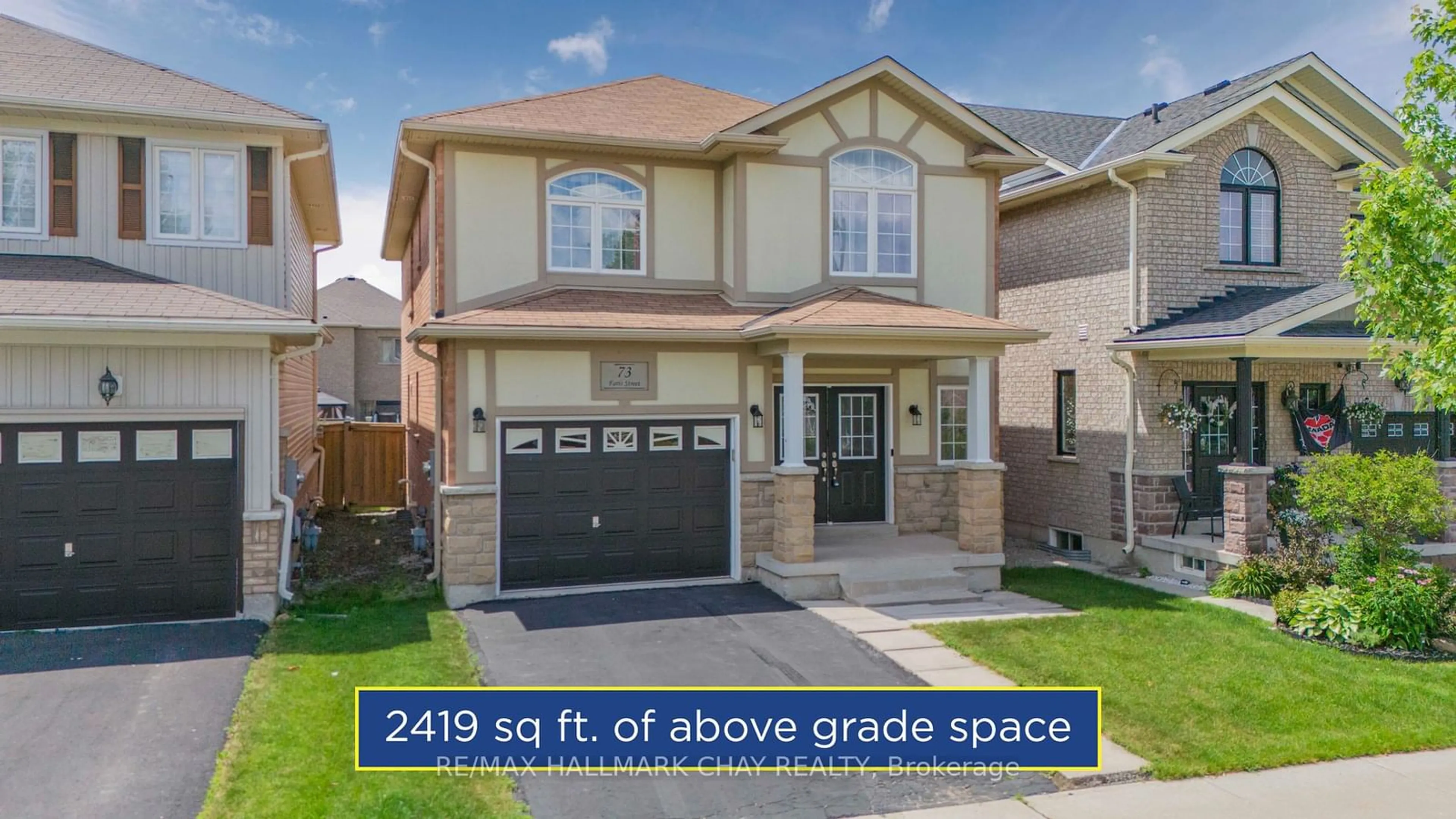 Frontside or backside of a home, the street view for 73 Faris St, Bradford West Gwillimbury Ontario L3Z 0C5