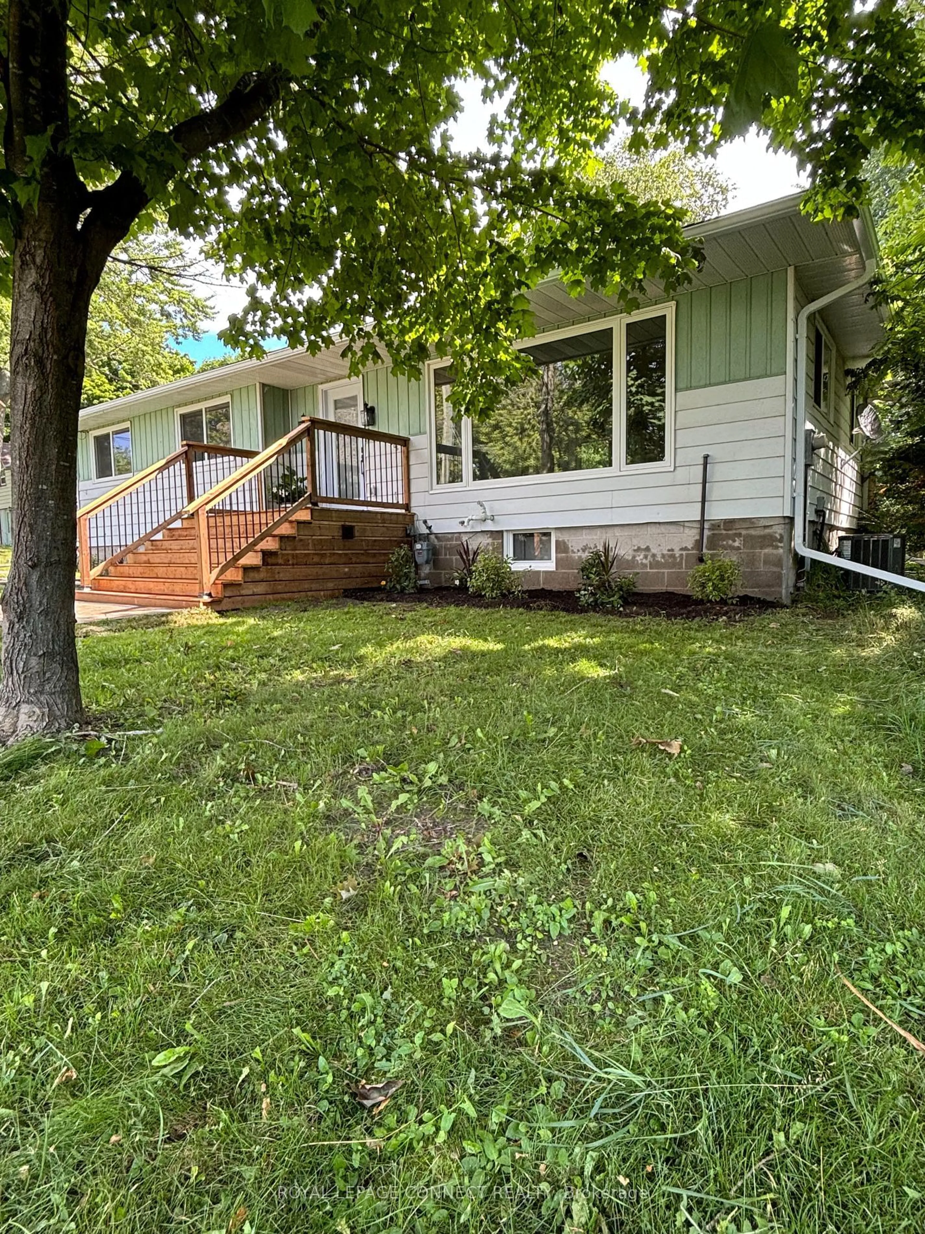 Frontside or backside of a home, the fenced backyard for 206 Laidlaw St, Brock Ontario L0E 1E0