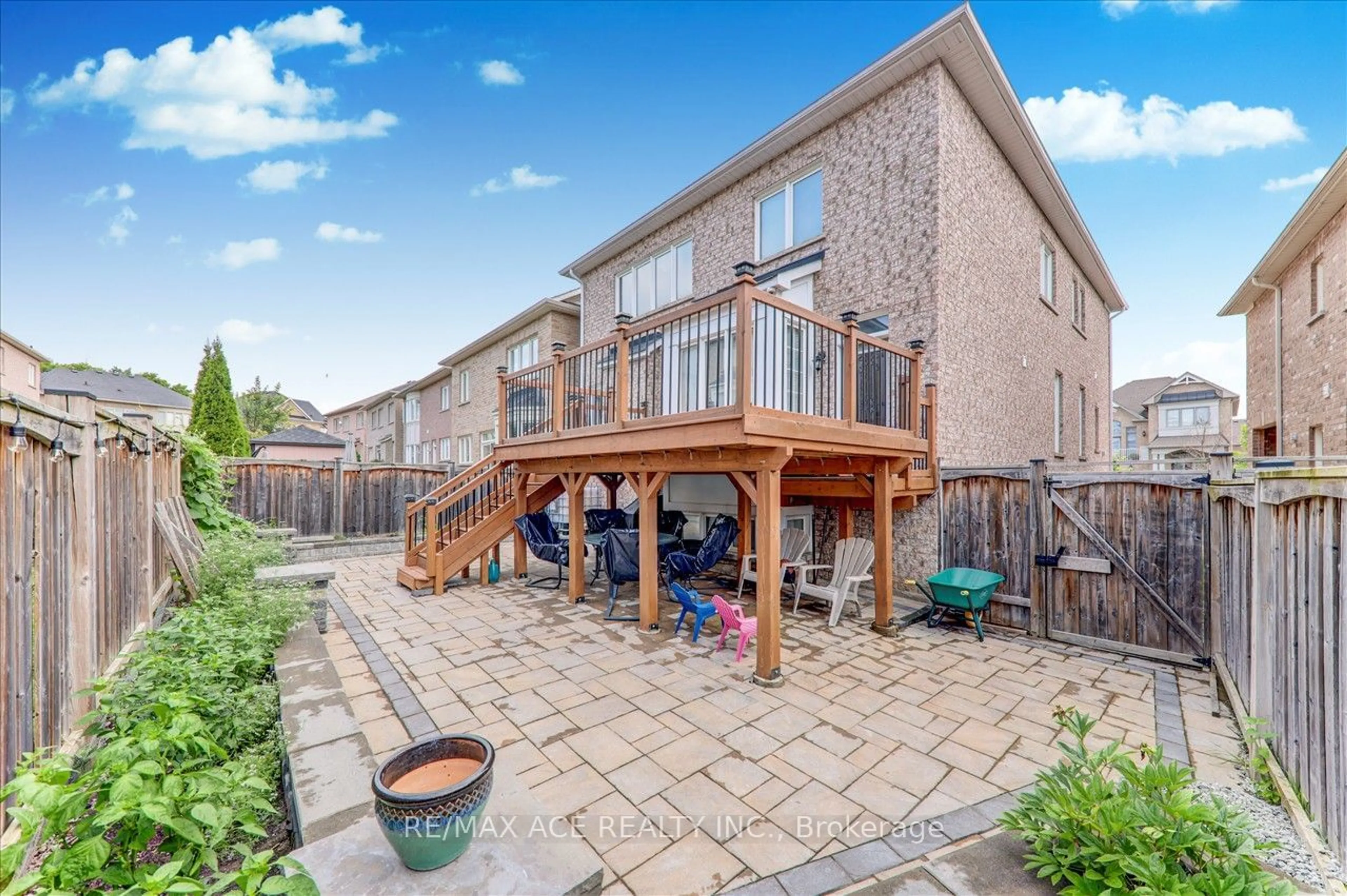 Patio, the fenced backyard for 42 Grayleaf Dr, Whitchurch-Stouffville Ontario L4A 1S8