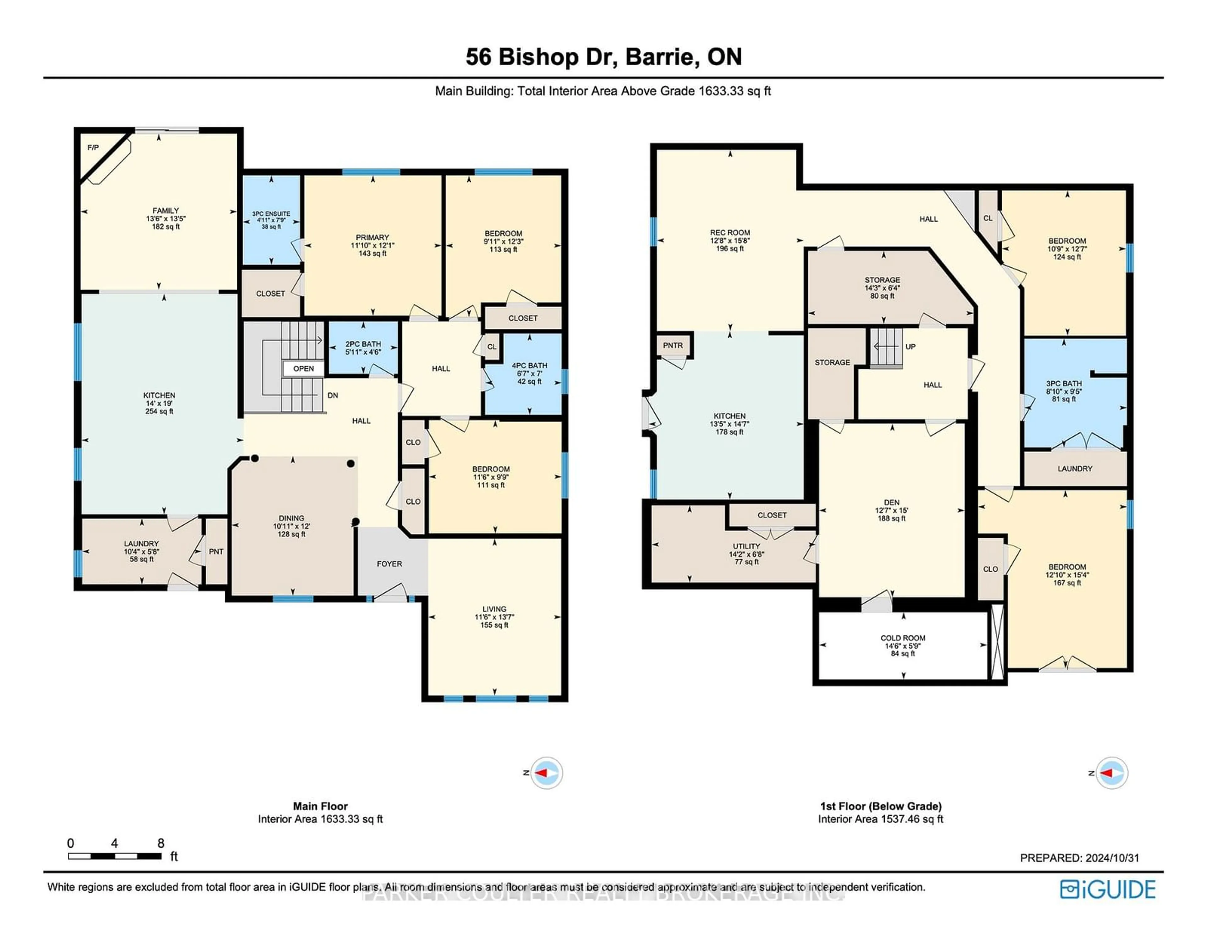 Floor plan for 56 Bishop Dr, Barrie Ontario L4N 6Y4