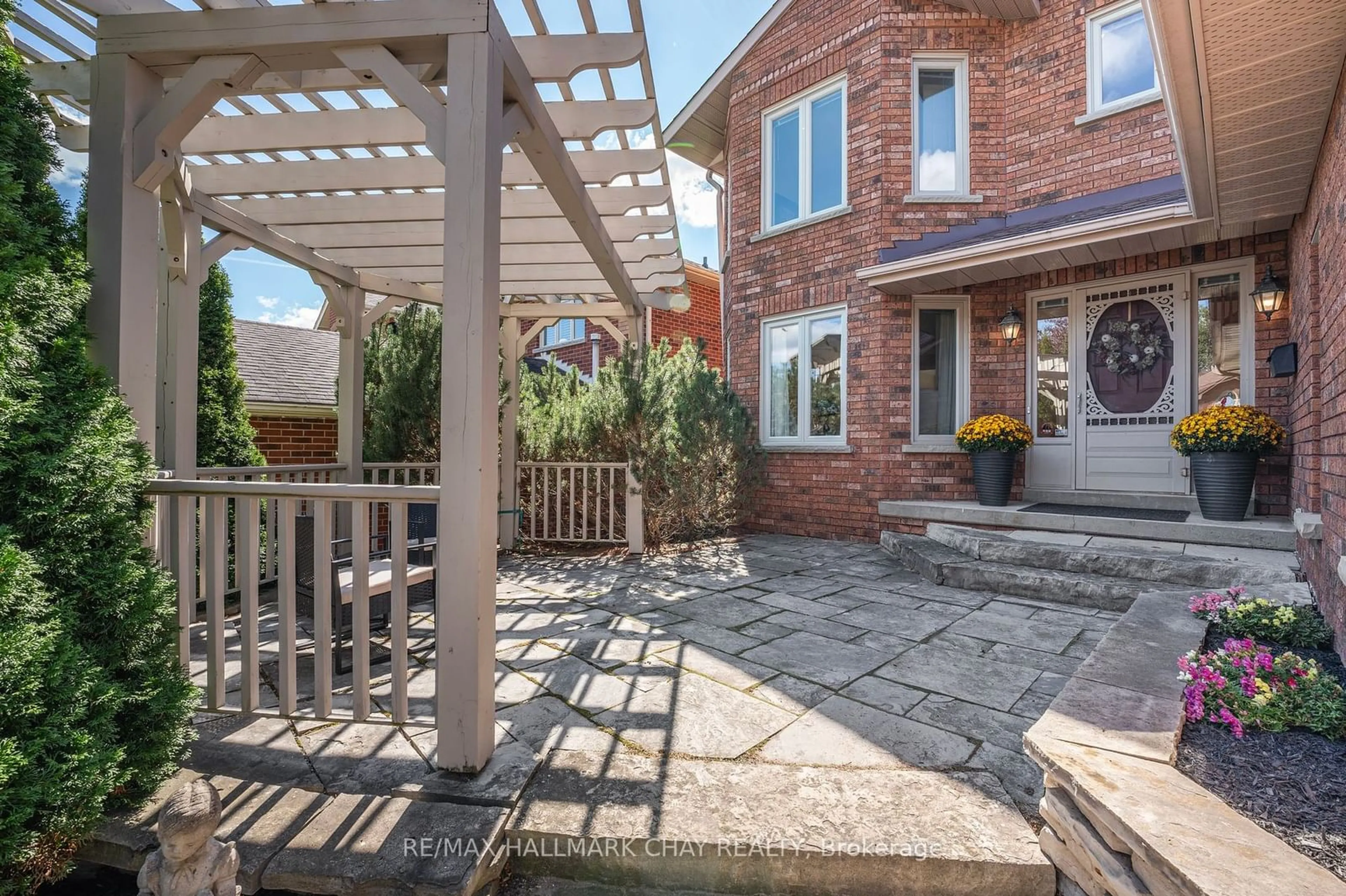 Patio, the fenced backyard for 22 Thackeray Cres, Barrie Ontario L4N 6J6