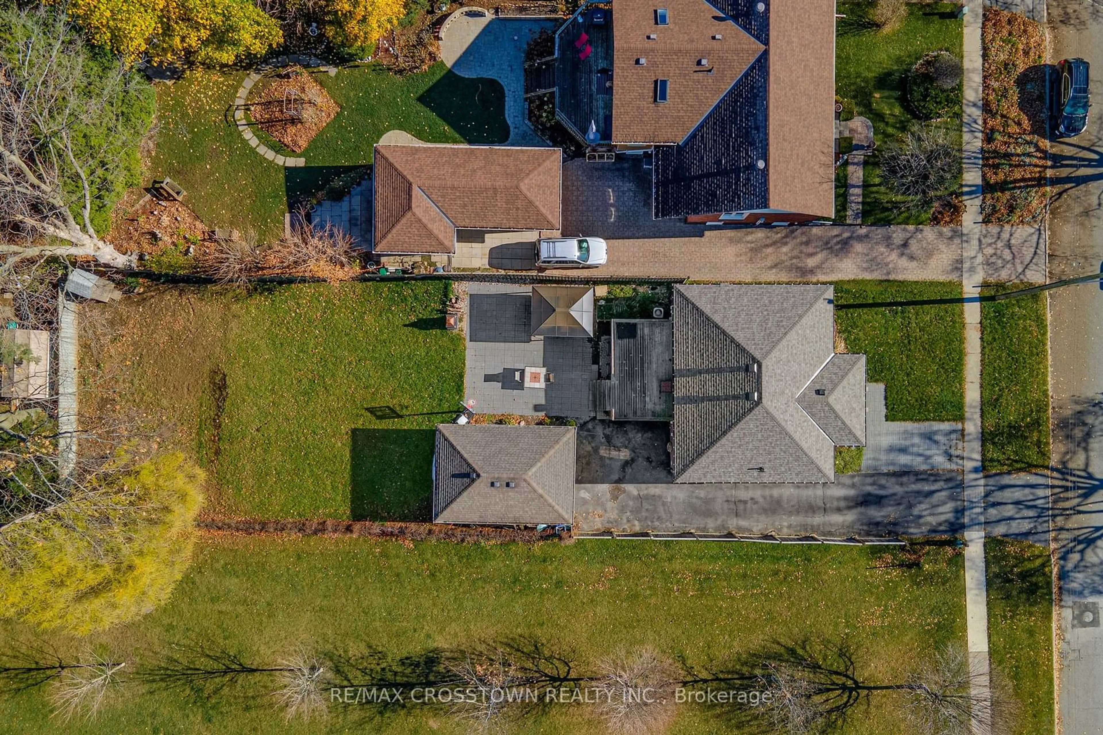 Frontside or backside of a home, the fenced backyard for 74 Strabane Ave, Barrie Ontario L4M 2A2