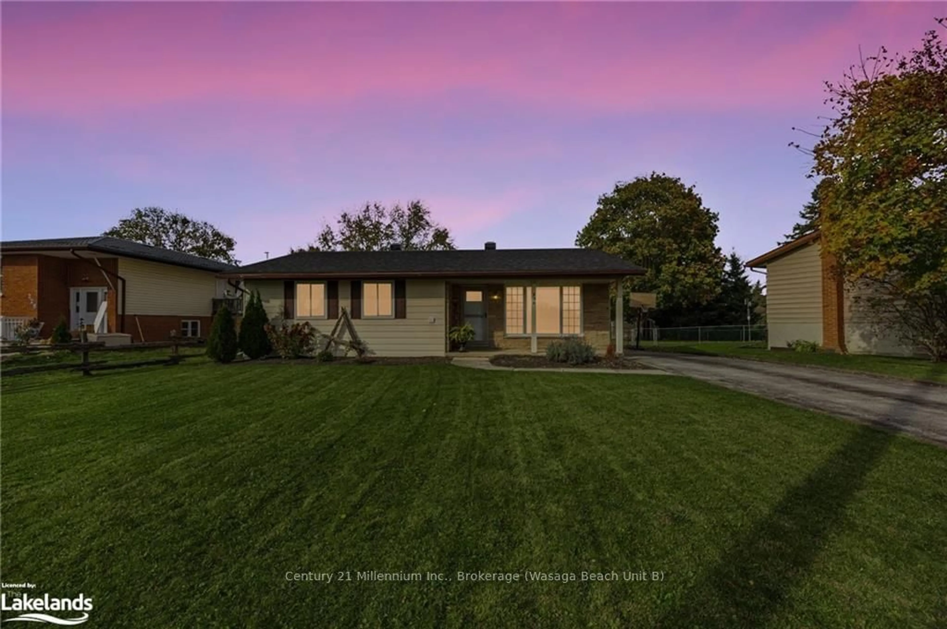 Frontside or backside of a home, the fenced backyard for 230 CHRISTOPHER St, Clearview Ontario L0M 1S0