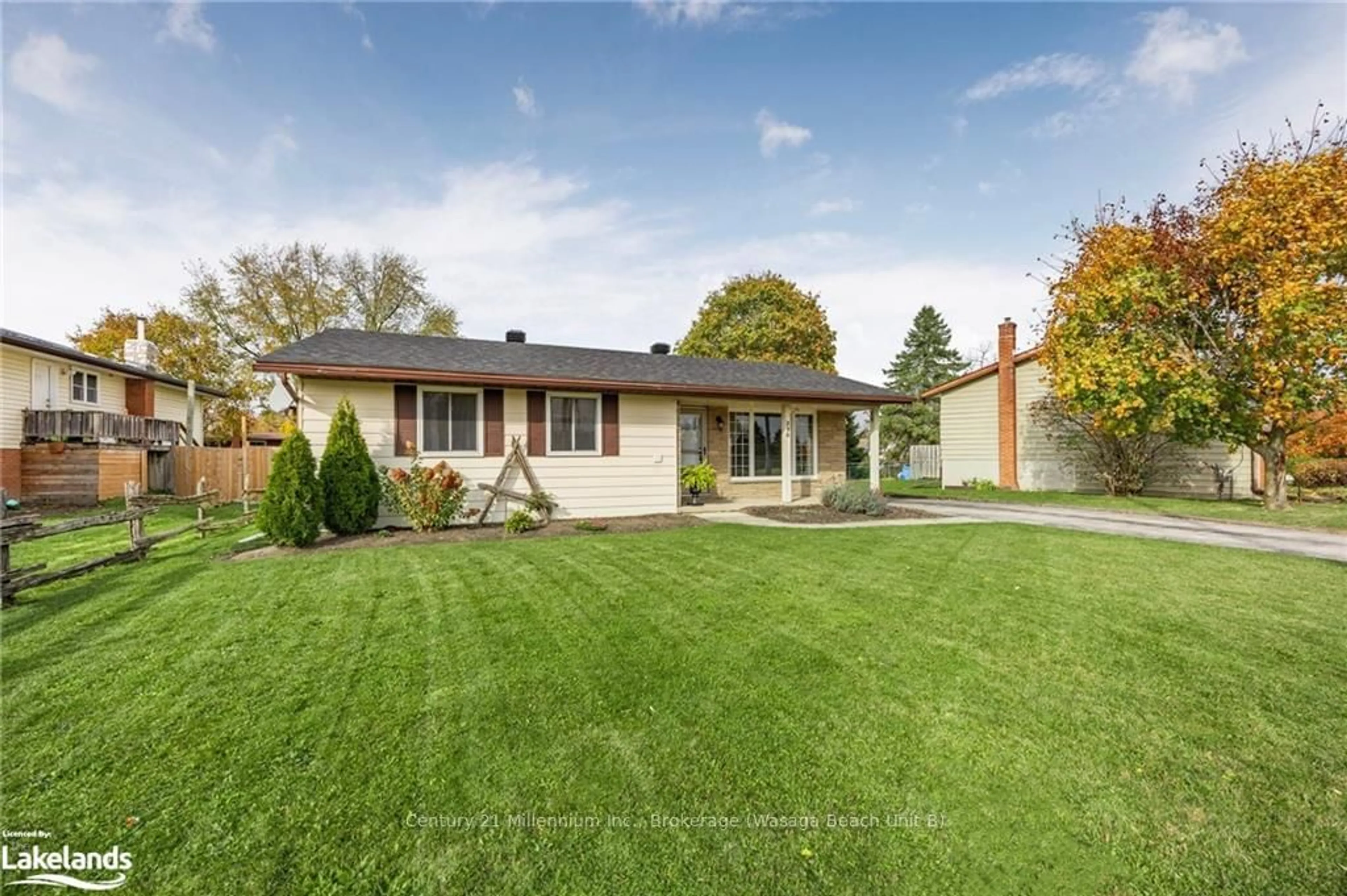 Frontside or backside of a home, the fenced backyard for 230 CHRISTOPHER St, Clearview Ontario L0M 1S0