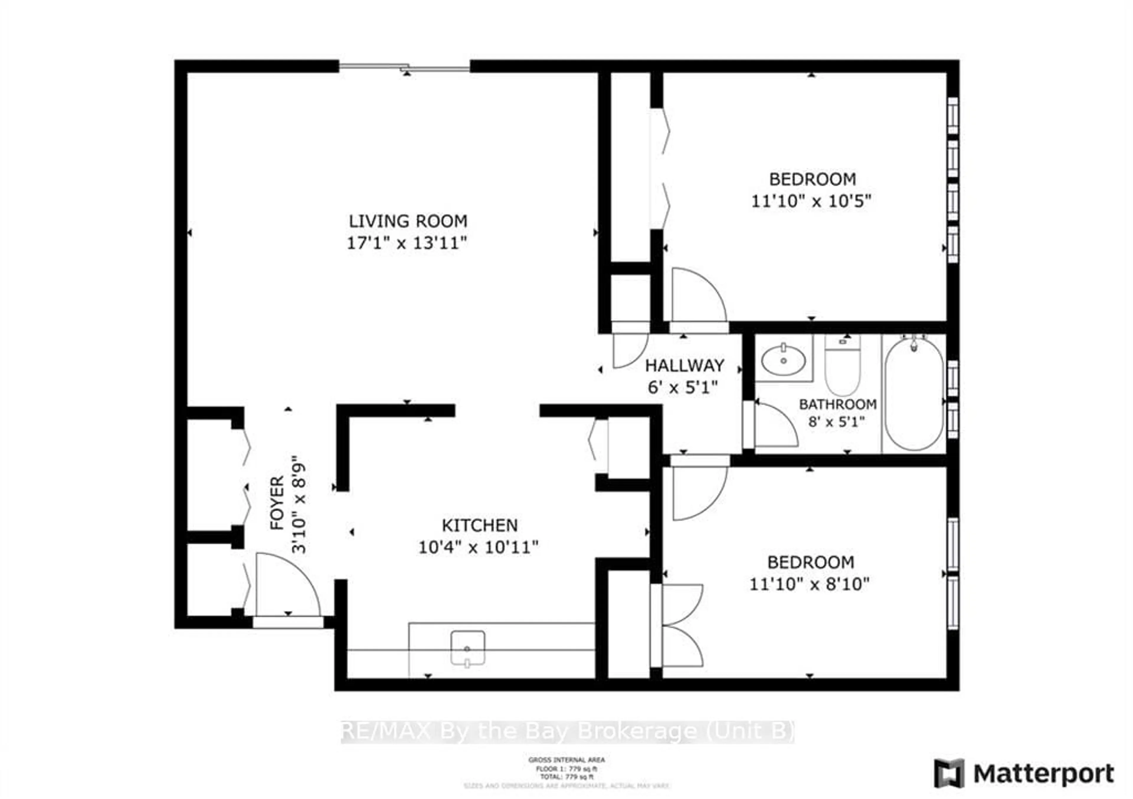 Floor plan for 184 EIGHTH St #409, Collingwood Ontario L9Y 2C8