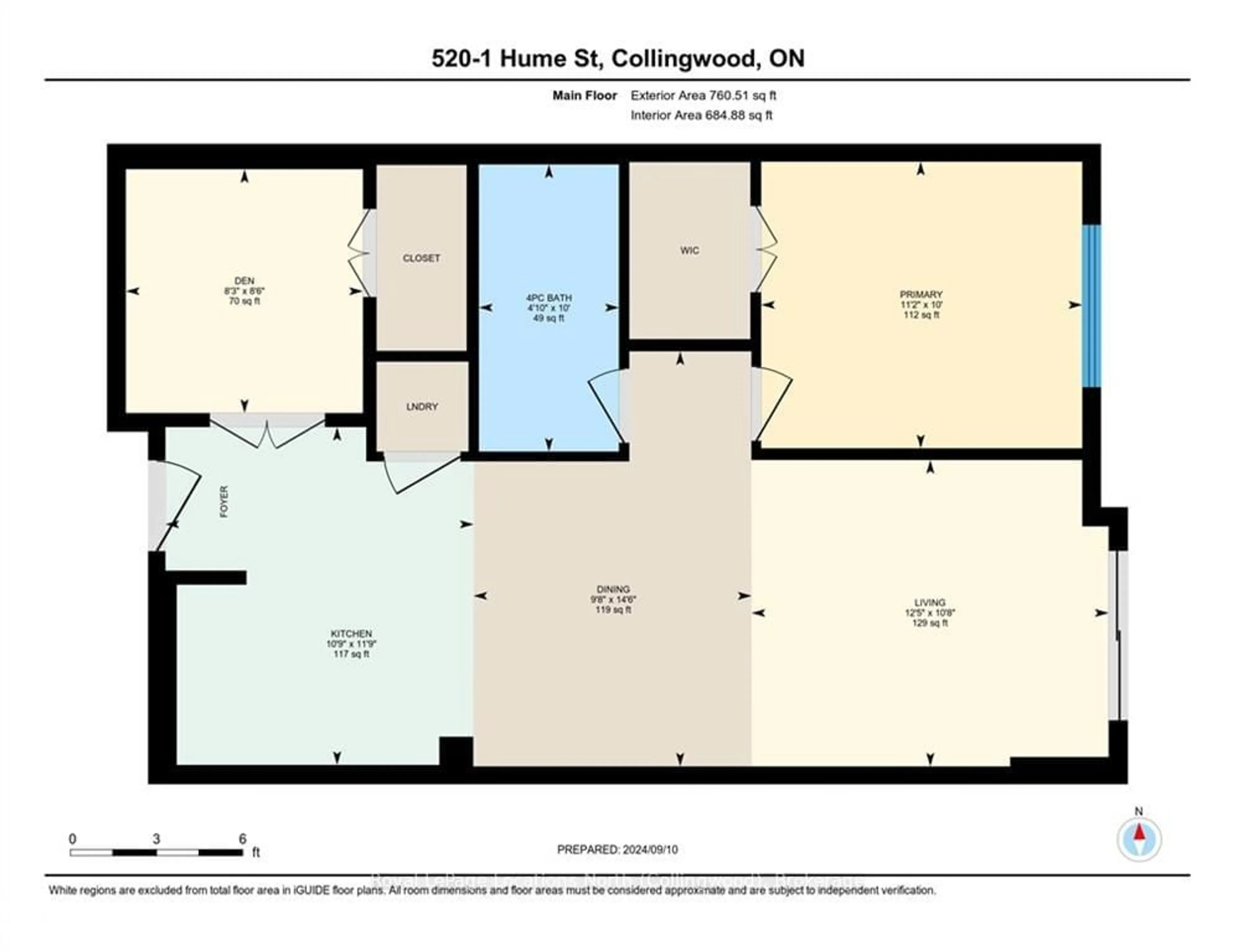 Floor plan for 1 HUME St #520, Collingwood Ontario L9Y 0X3