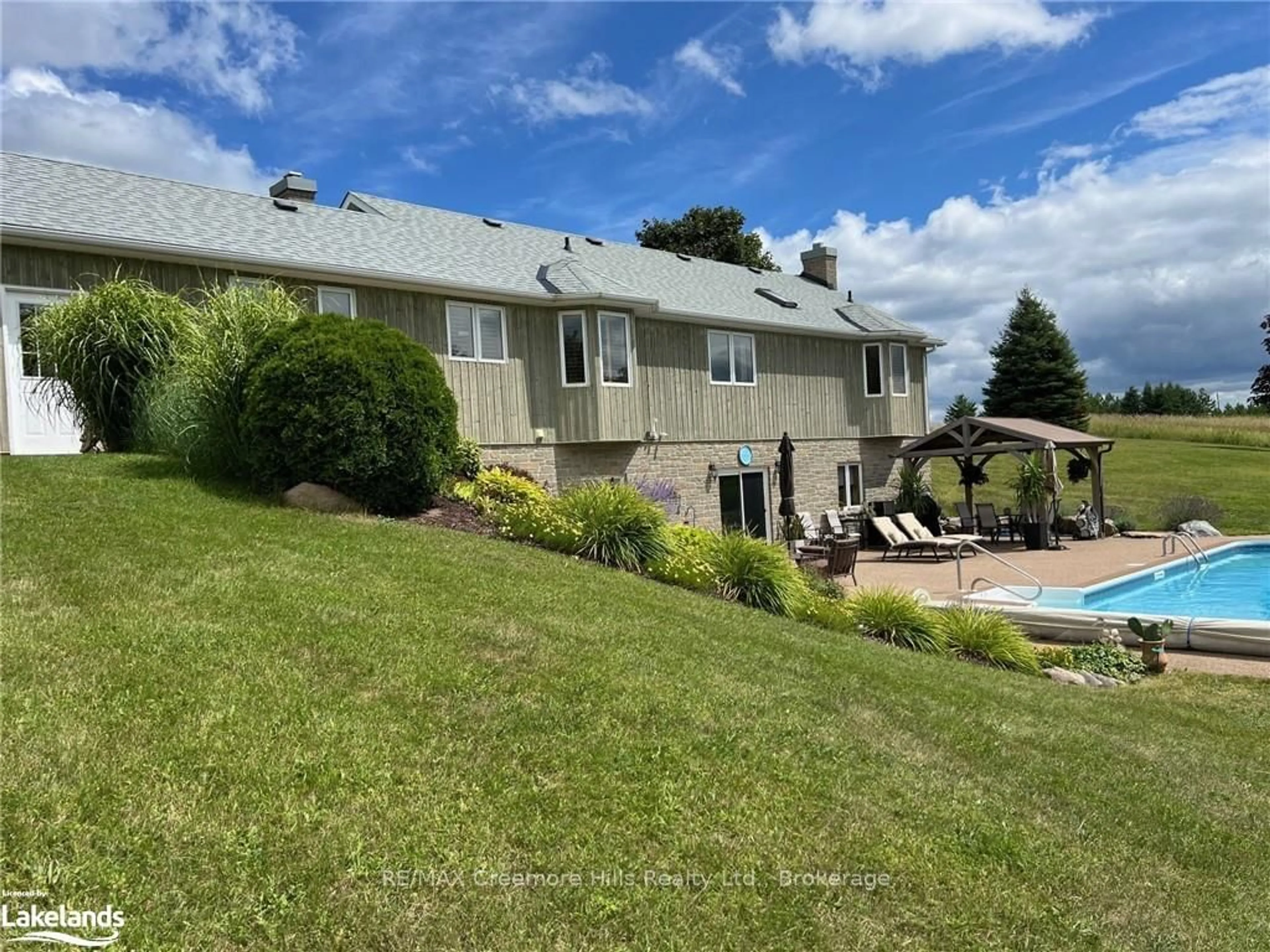 Frontside or backside of a home, the fenced backyard for 2332 CENTRE Line, Clearview Ontario L0M 1S0