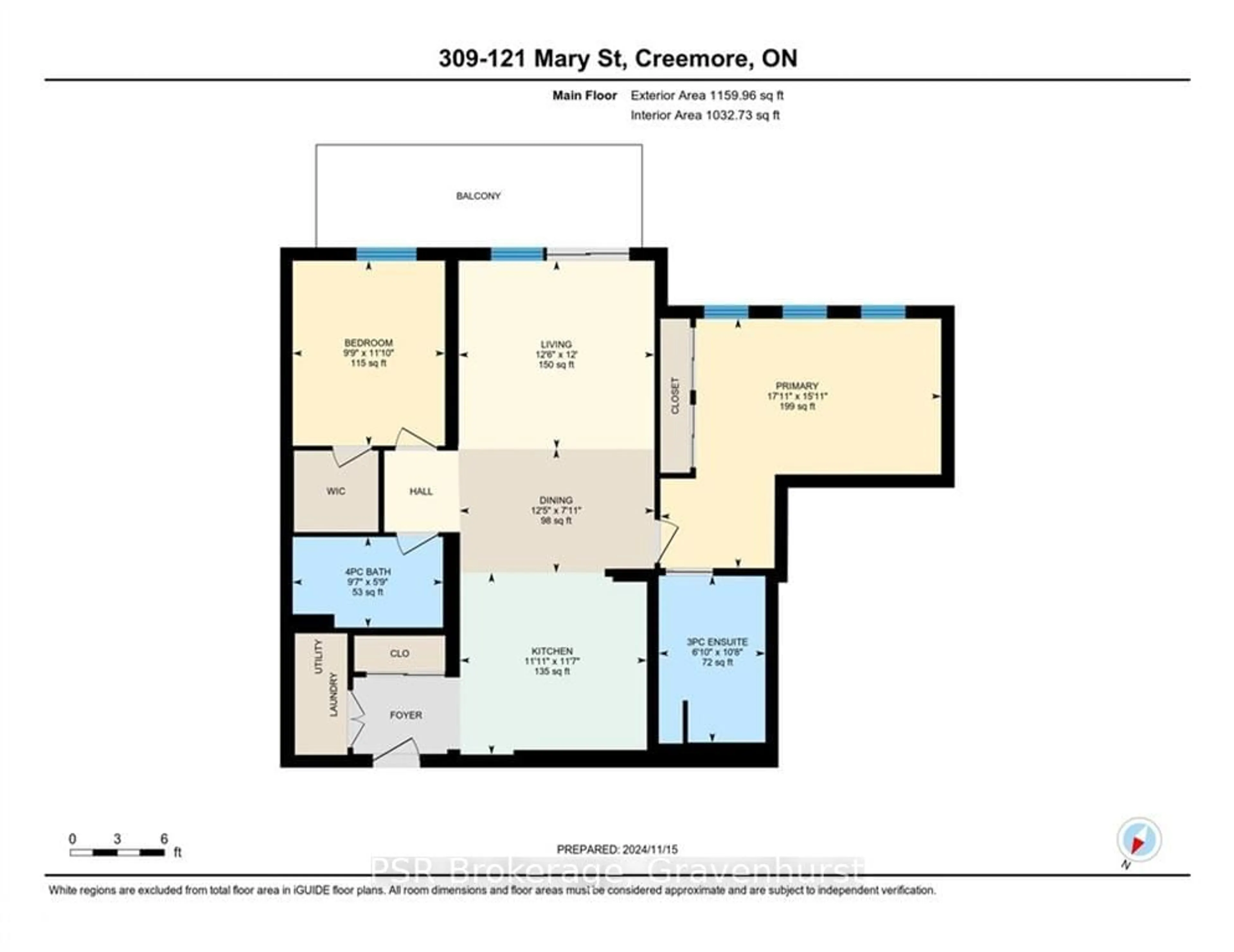 Floor plan for 121 MARY St #309, Clearview Ontario L0M 1G0